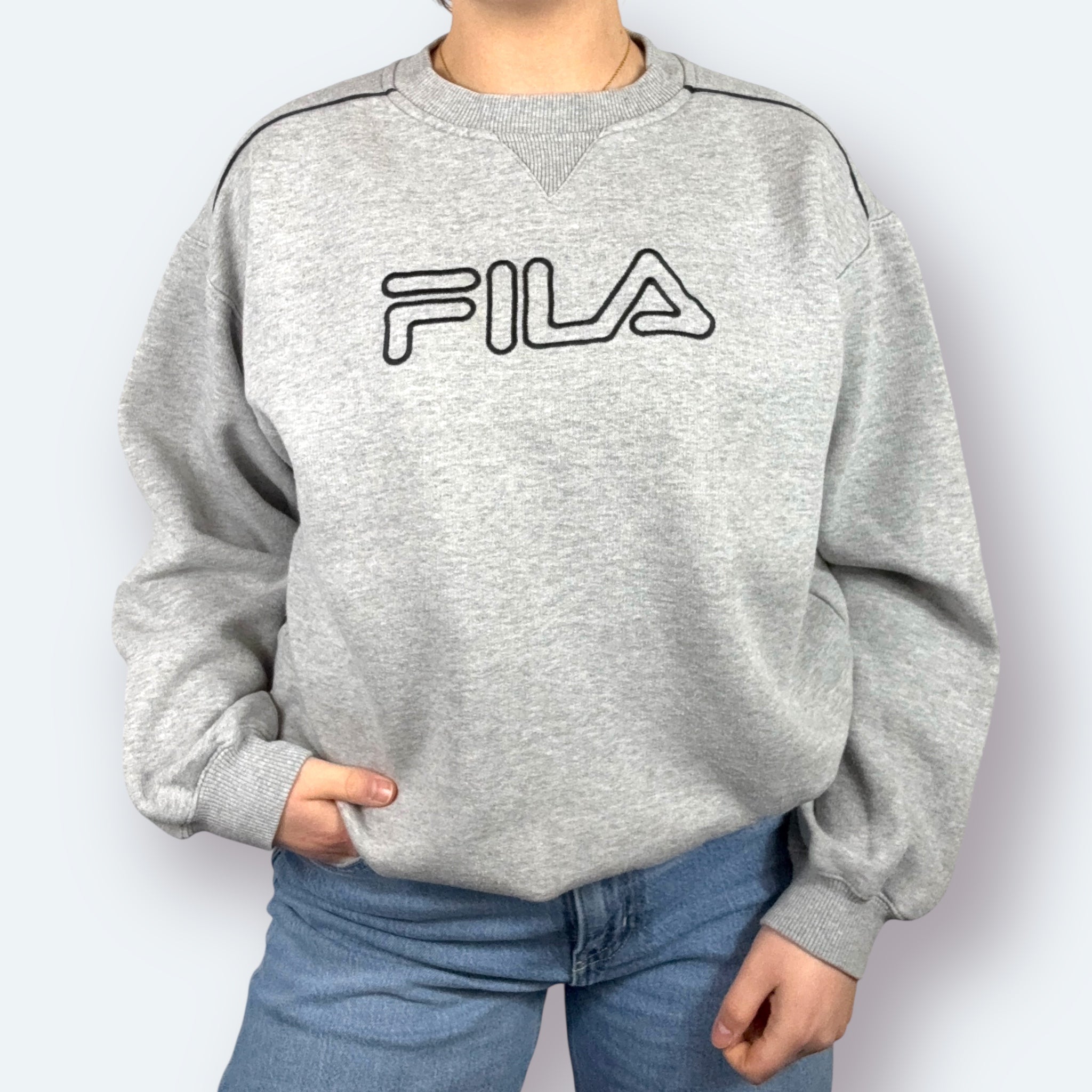Fila 90s Vintage Sweater Grau S - Vinverse