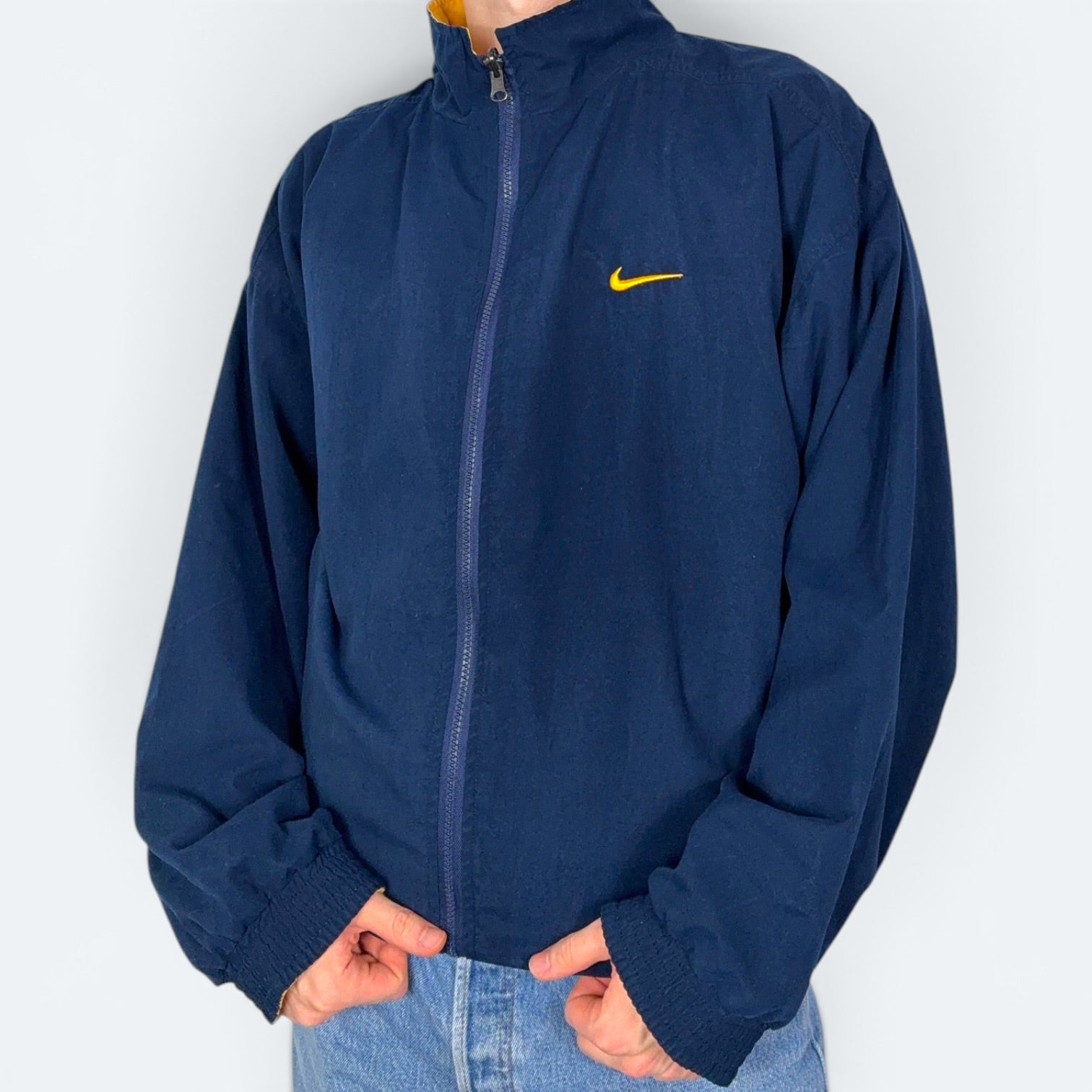 Nike Vintage Wendejacke Gelb Blau XL - Vinverse