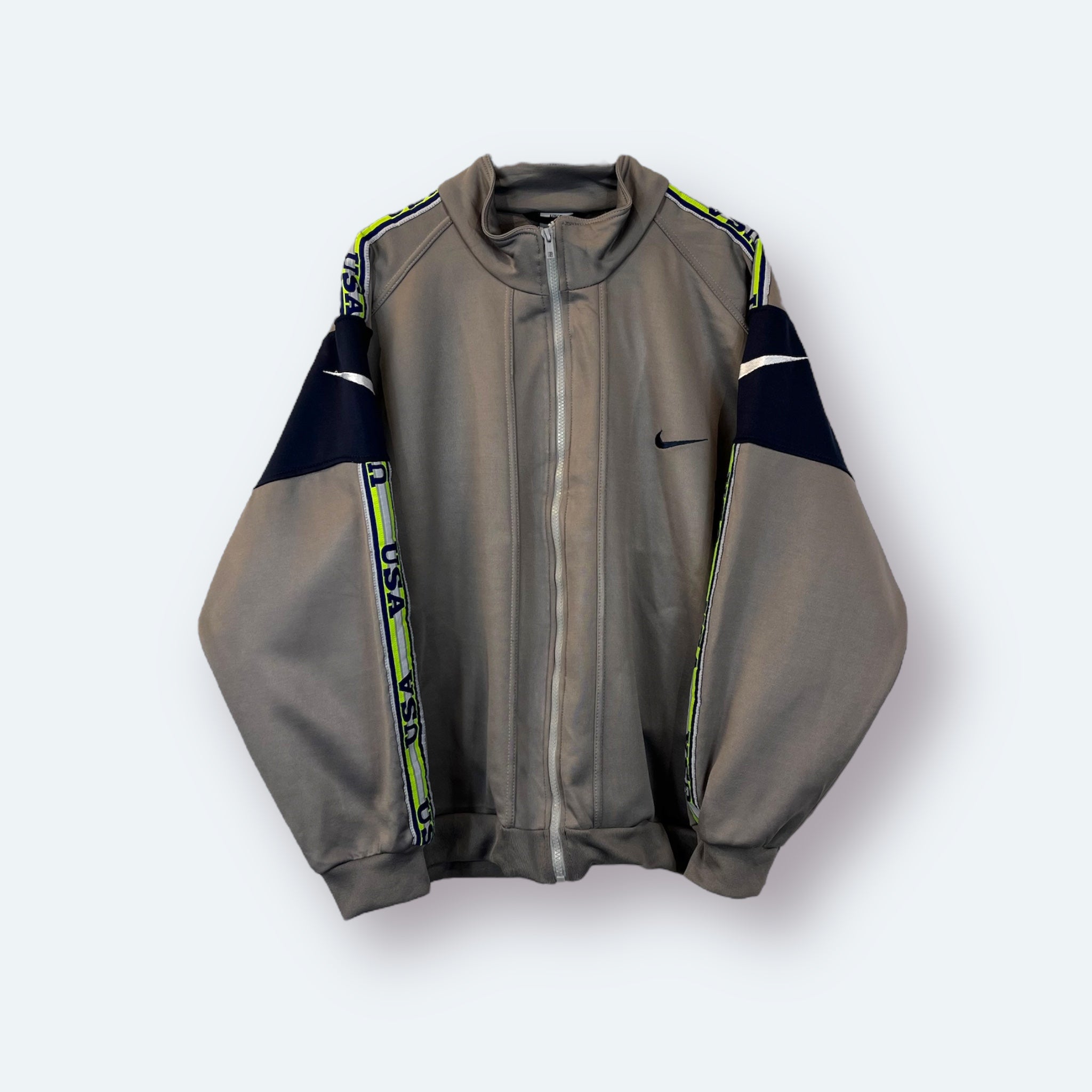 Nike 90er Vintage USA Trainingsjacke bestickt Grau M - Vinverse