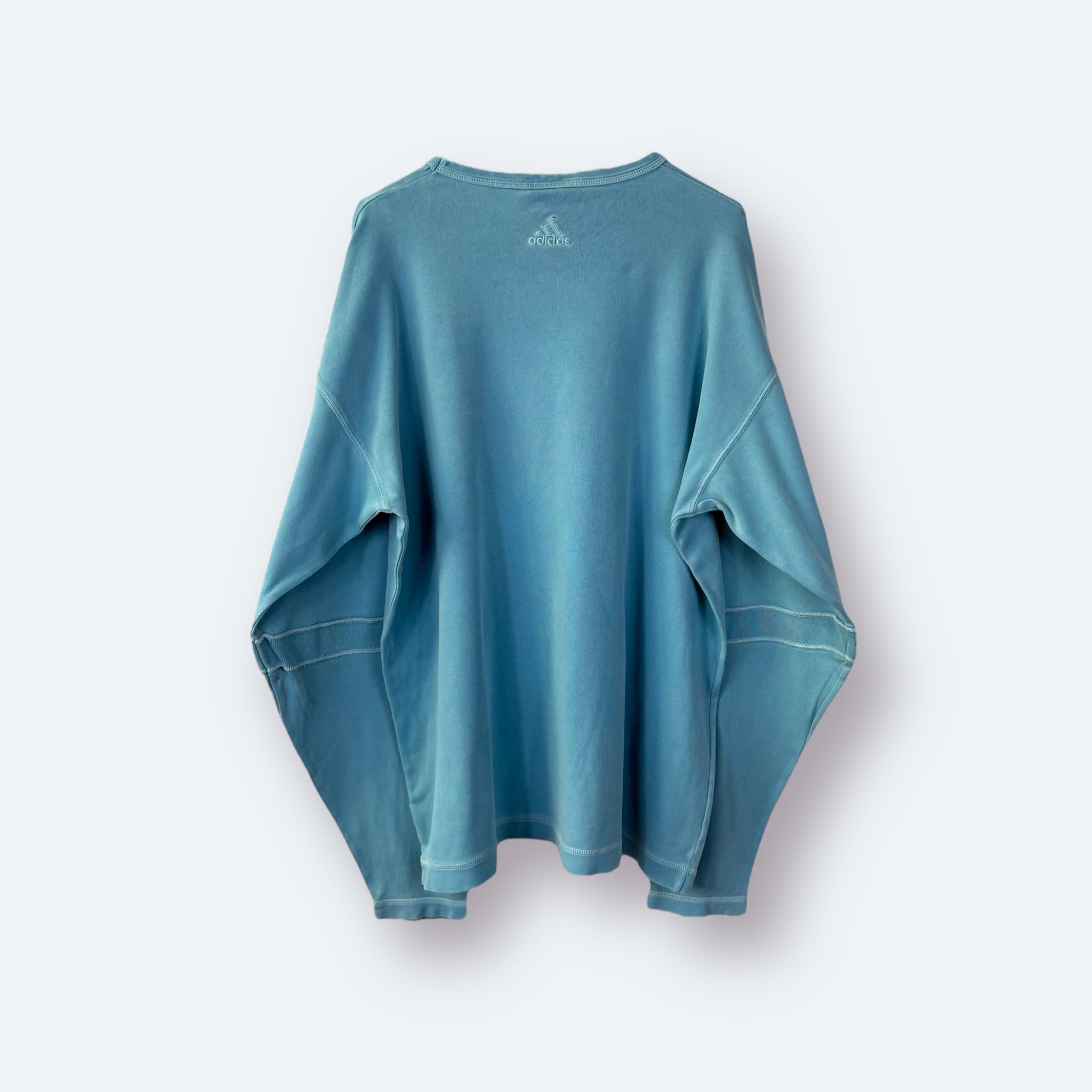 Adidas 90er Vintage Sweater bestickt Hellblau L - Vinverse