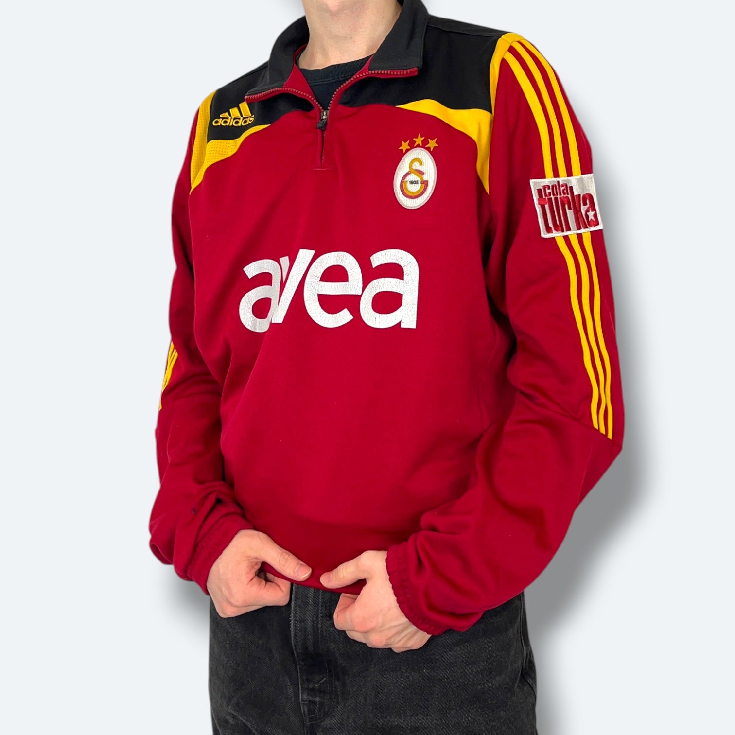 Adidas Quarter Zip Training Top Galatasaray 2007/ 08 Rot XL - Vinverse