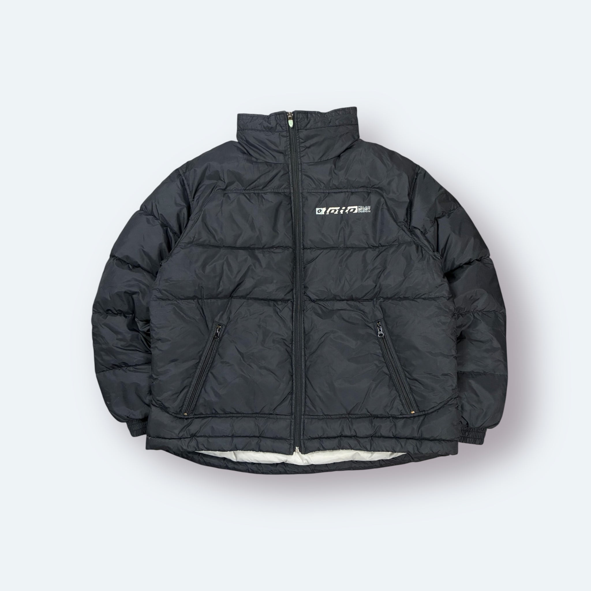 Lotto 2000s Y2K Daunen Puffer Jacke Schwarz M - Vinverse