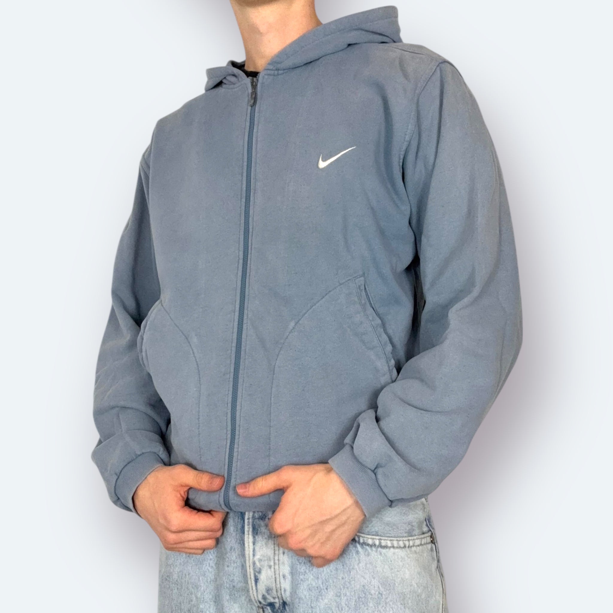 Nike 90s Vintage Zip Hoodie Blau M - Vinverse