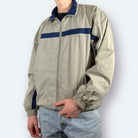 Adidas Vintage Trainingsjacke Beige Marineblau M - Vinverse