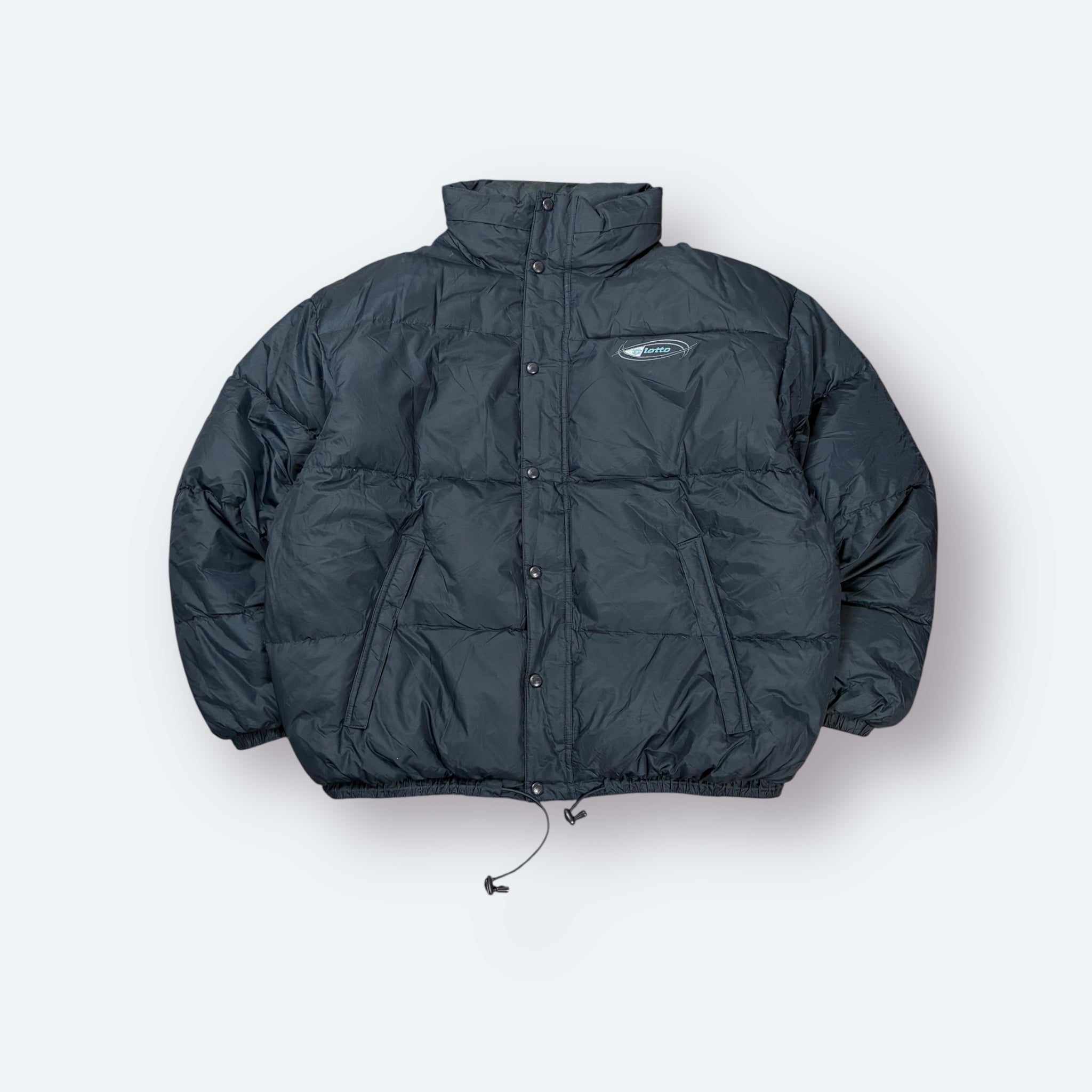 Lotto 2000s Y2K Daunen Puffer Jacke Marineblau XXL - Vinverse