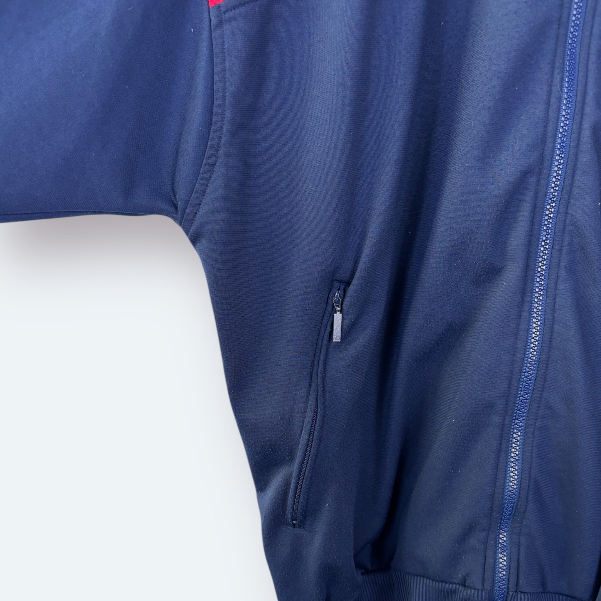 Adidas 90er Vintage Trainingsjacke bestickt Blau L - Vinverse