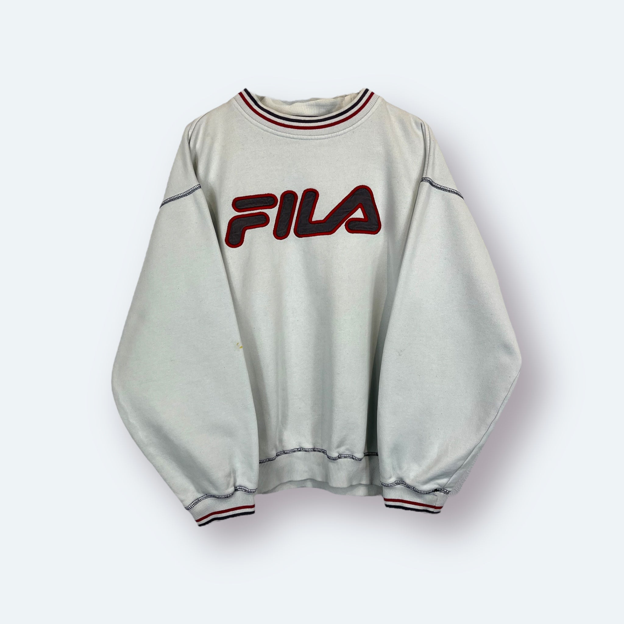 Fila Vintage Sweater bestickt Weiß M - Vinverse