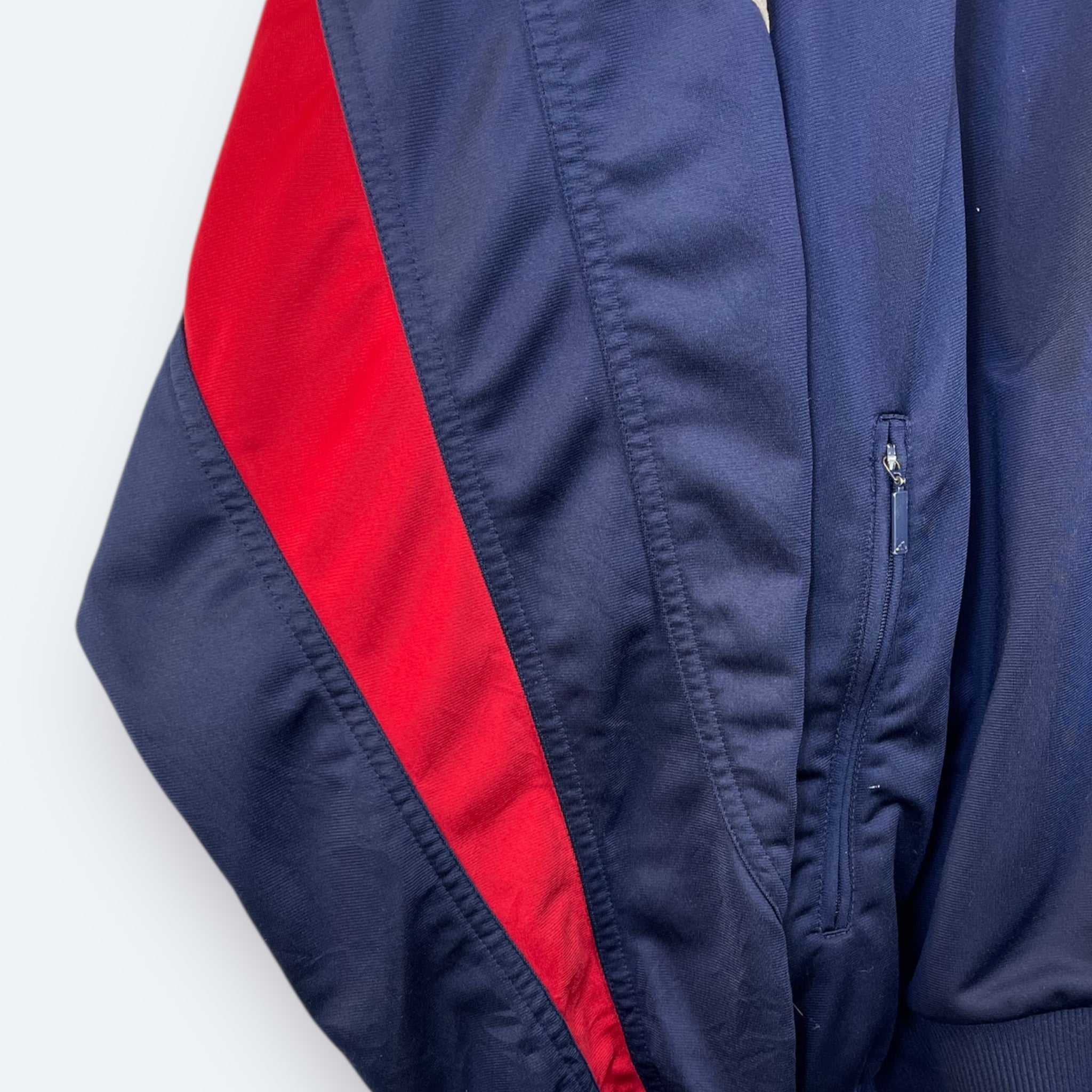 Adidas 90er Vintage Trainingsjacke bestickt Marineblau L - Vinverse