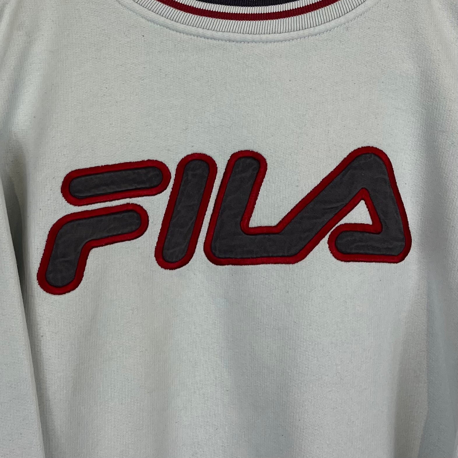 Fila Vintage Sweater bestickt Weiß M - Vinverse