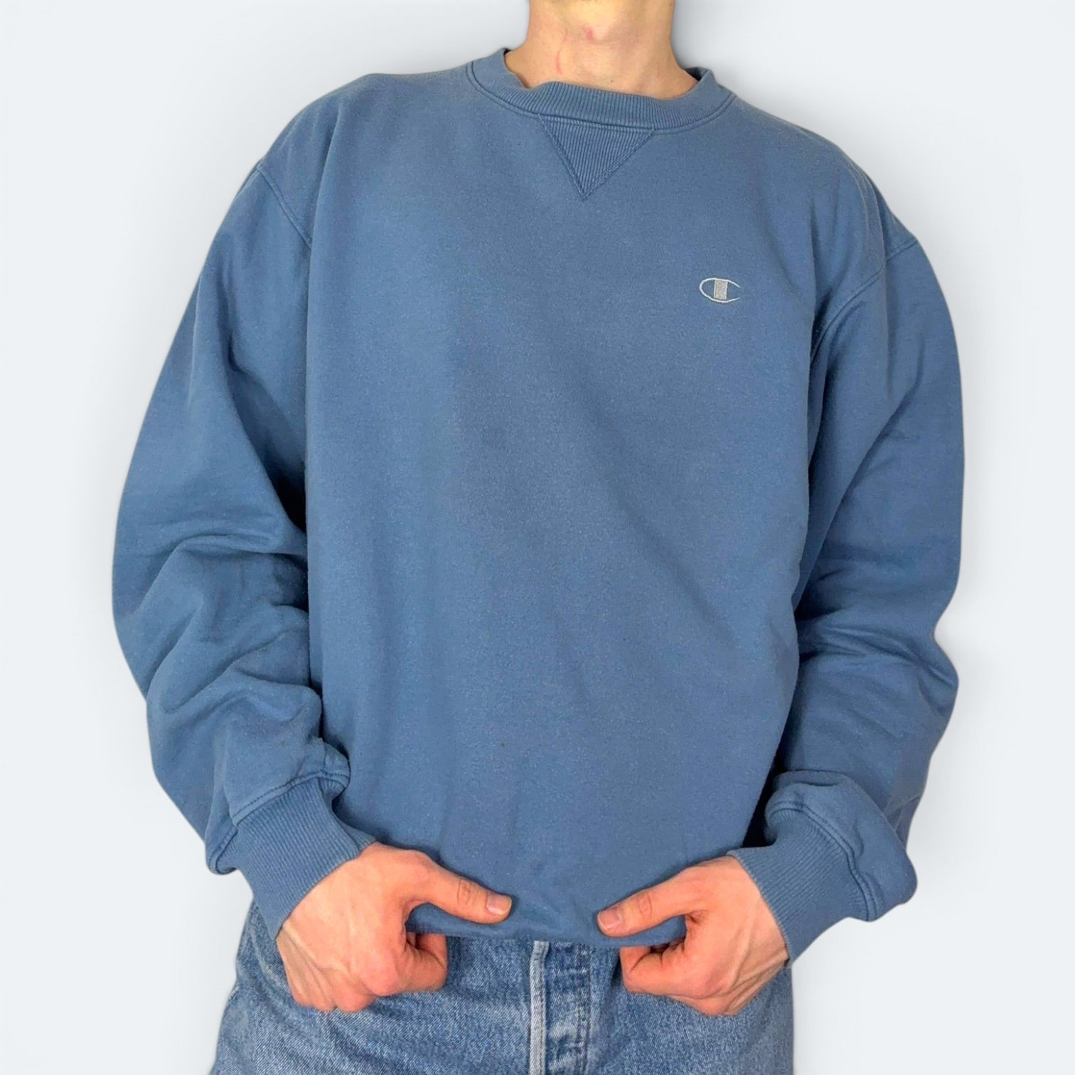 Champion Vintage Sweater 90s Blau M - Vinverse