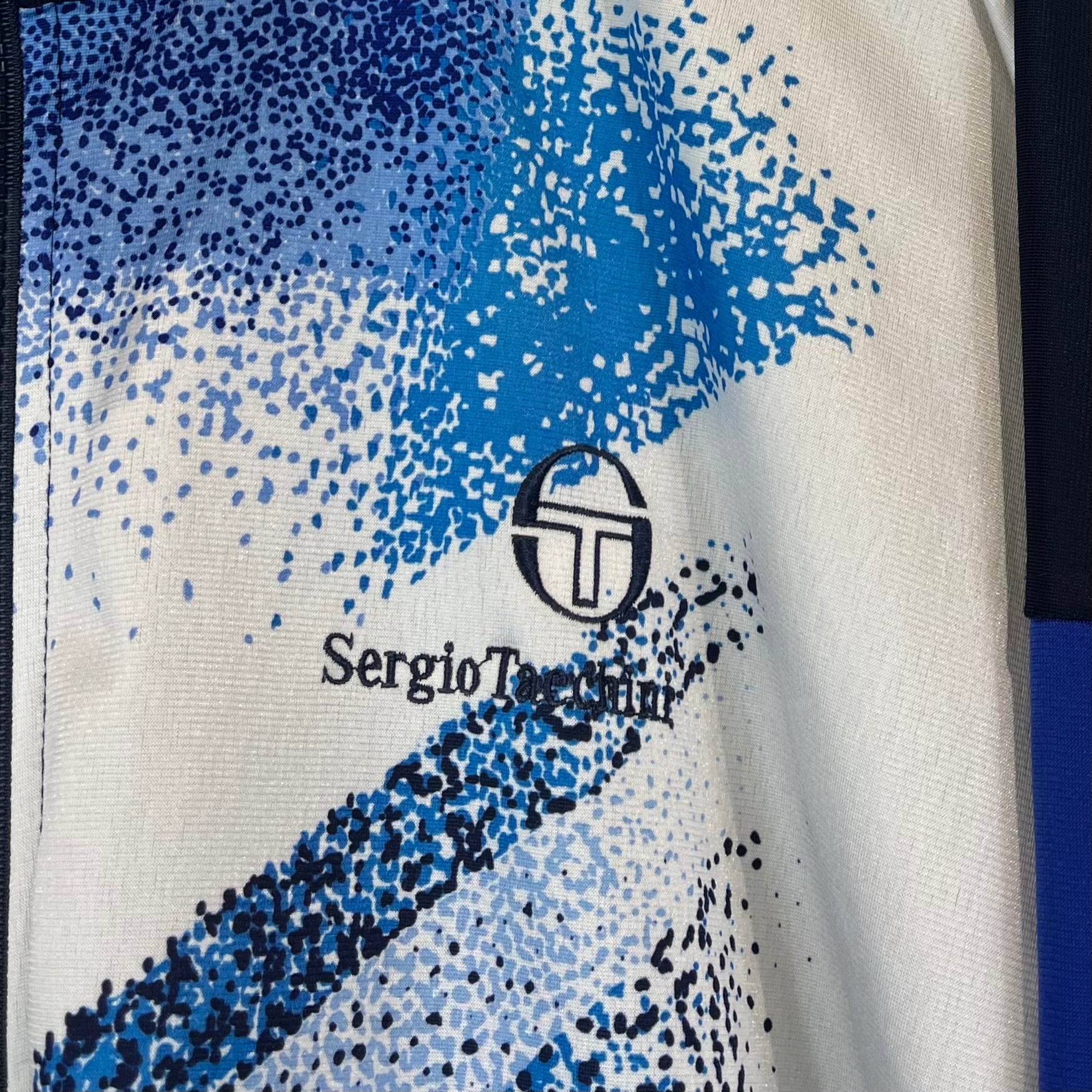 Sergio Tacchini 90s Vintage Trainingsjacke Weiß Blau M - Vinverse