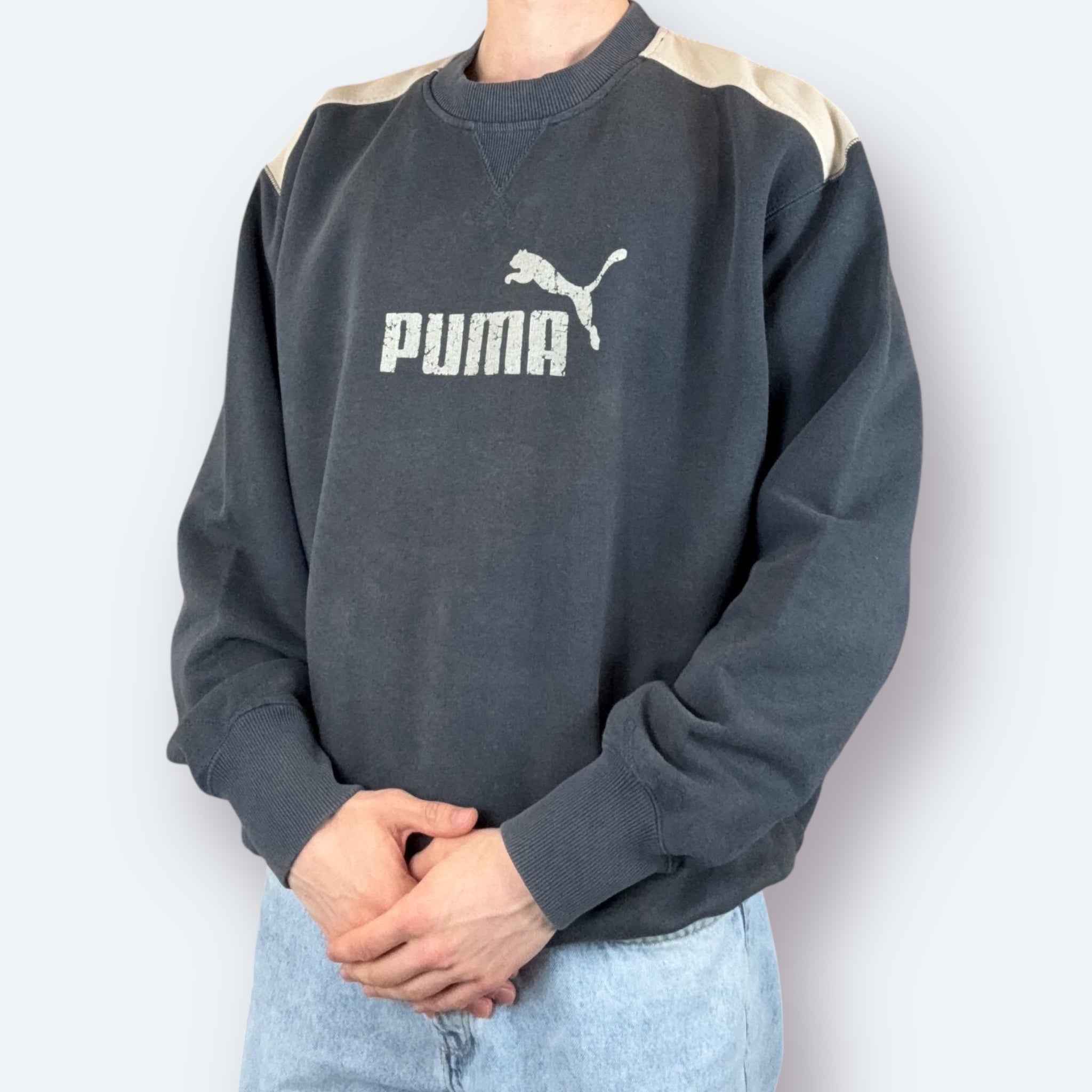 Puma 90er Vintage Sweater Print Grau M - Vinverse
