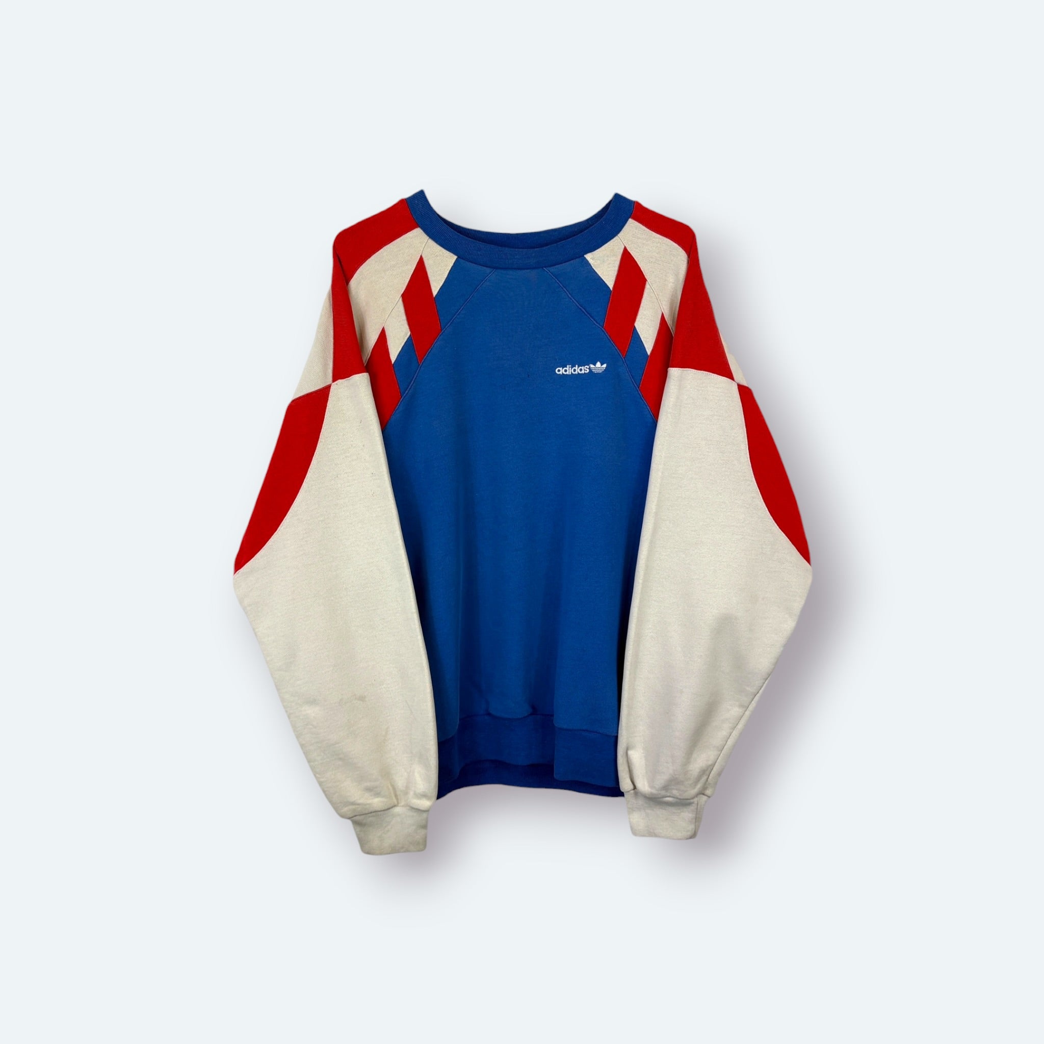 Adidas Vintage Sweater Color-block Blau S