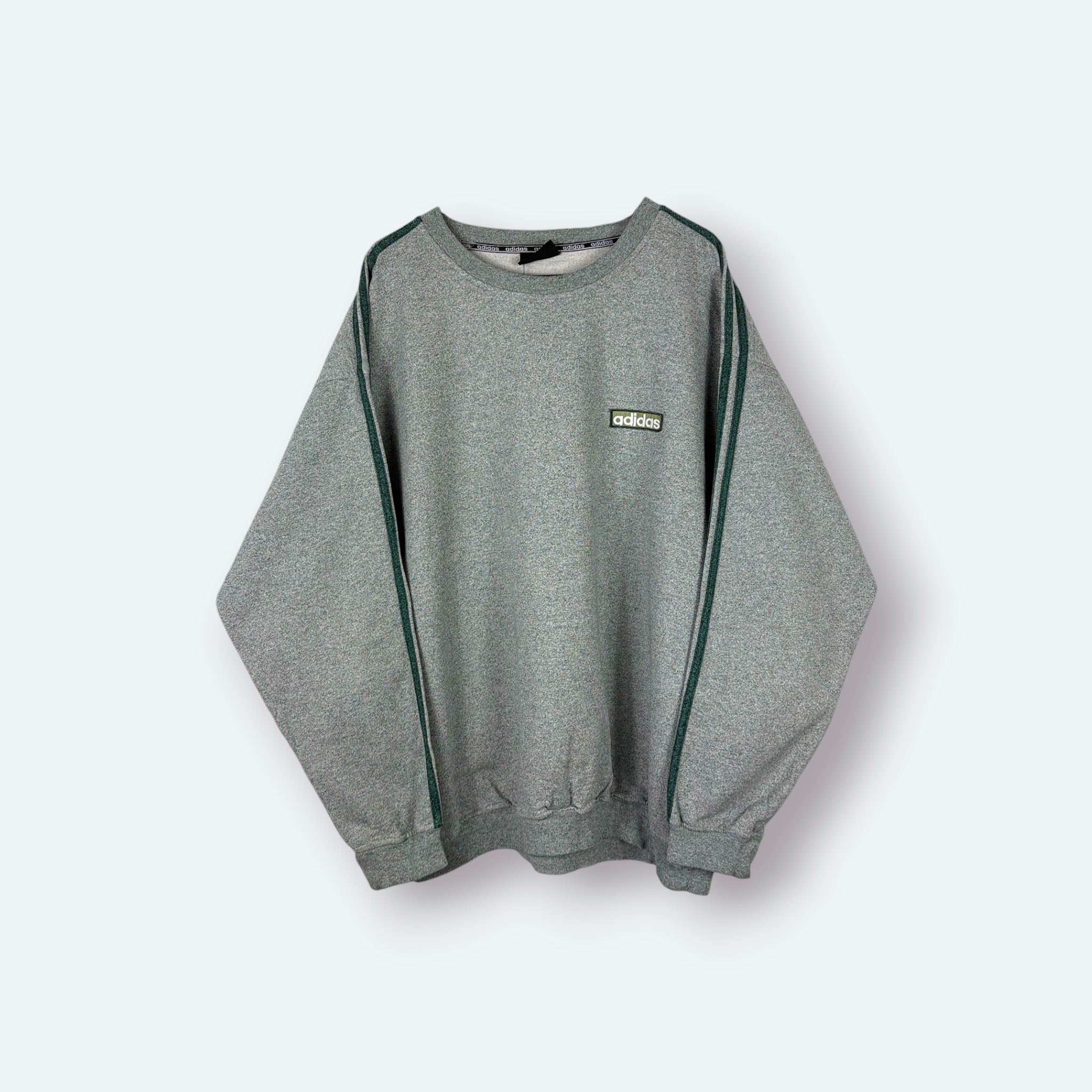 Adidas Vintage Sweater Streifen Grau XL