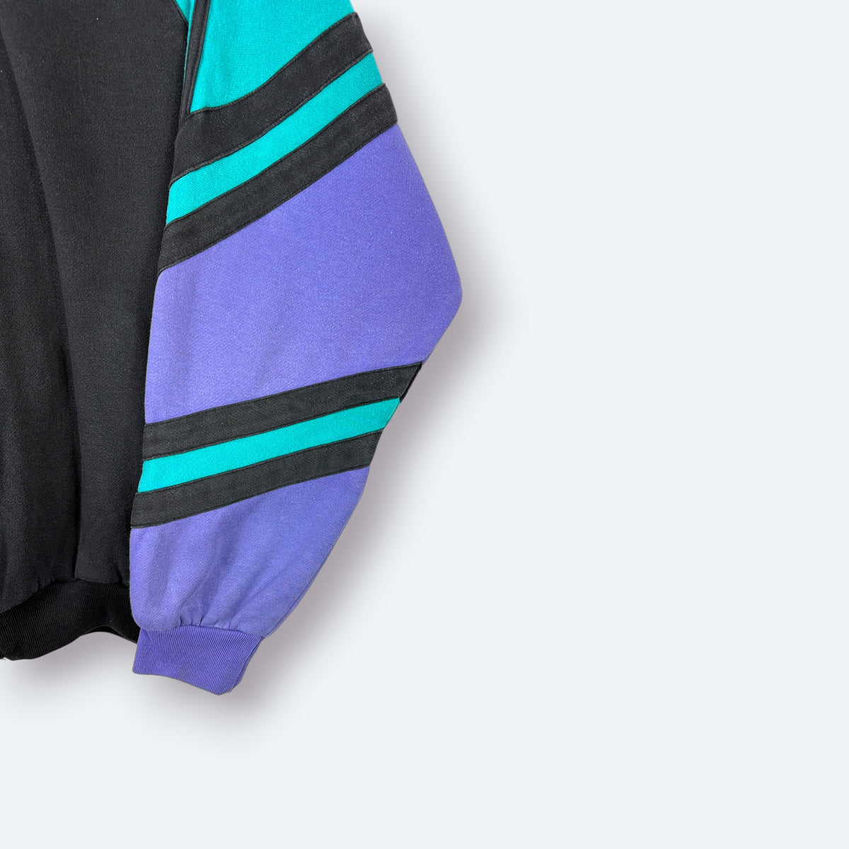 Adidas Vintage Sweatjacke Schwarz Türkis Lila M – Foto 2