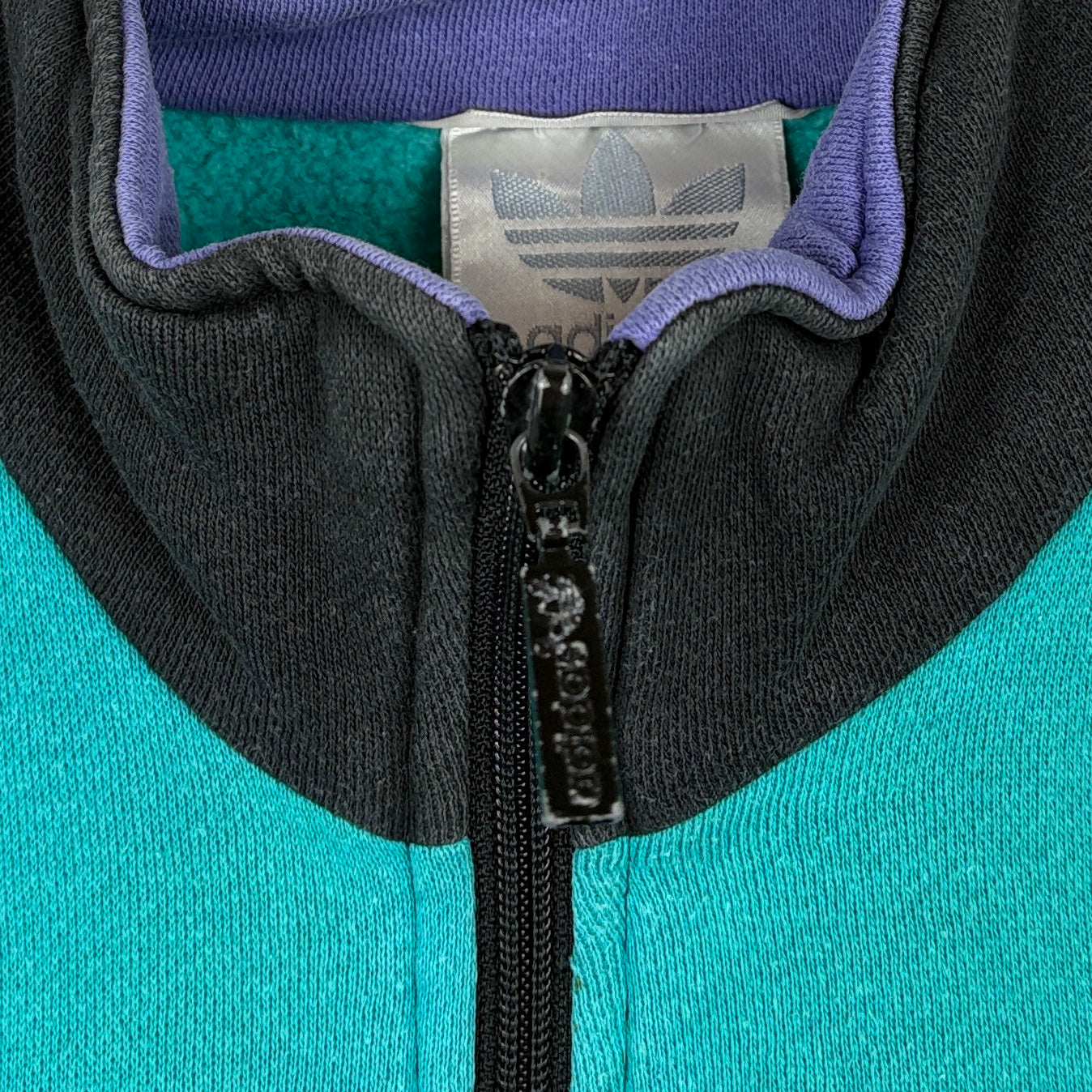 Adidas Vintage Sweatjacke Schwarz Türkis Lila M – Foto 4