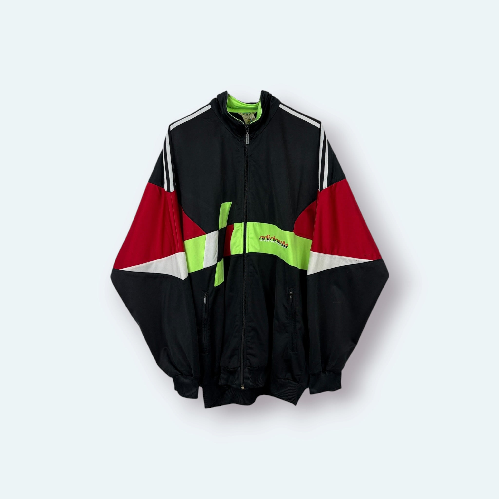 Adidas Vintage Trainingsjacke Colorblock Schwarz M
