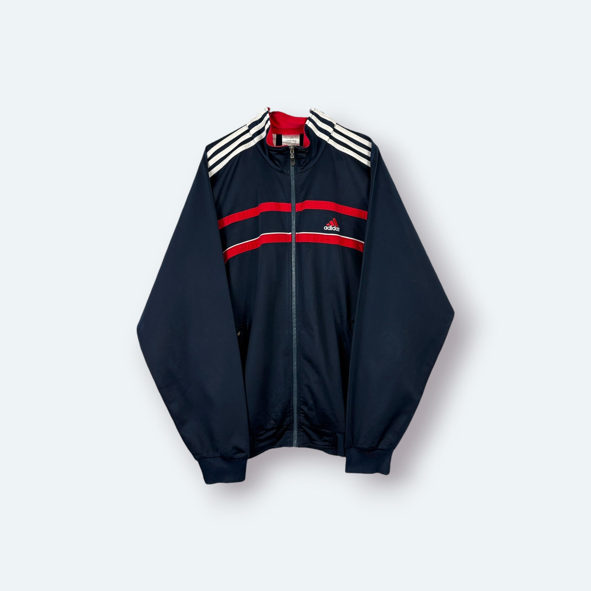 Adidas Vintage Trainingsjacke Streifen Blau L