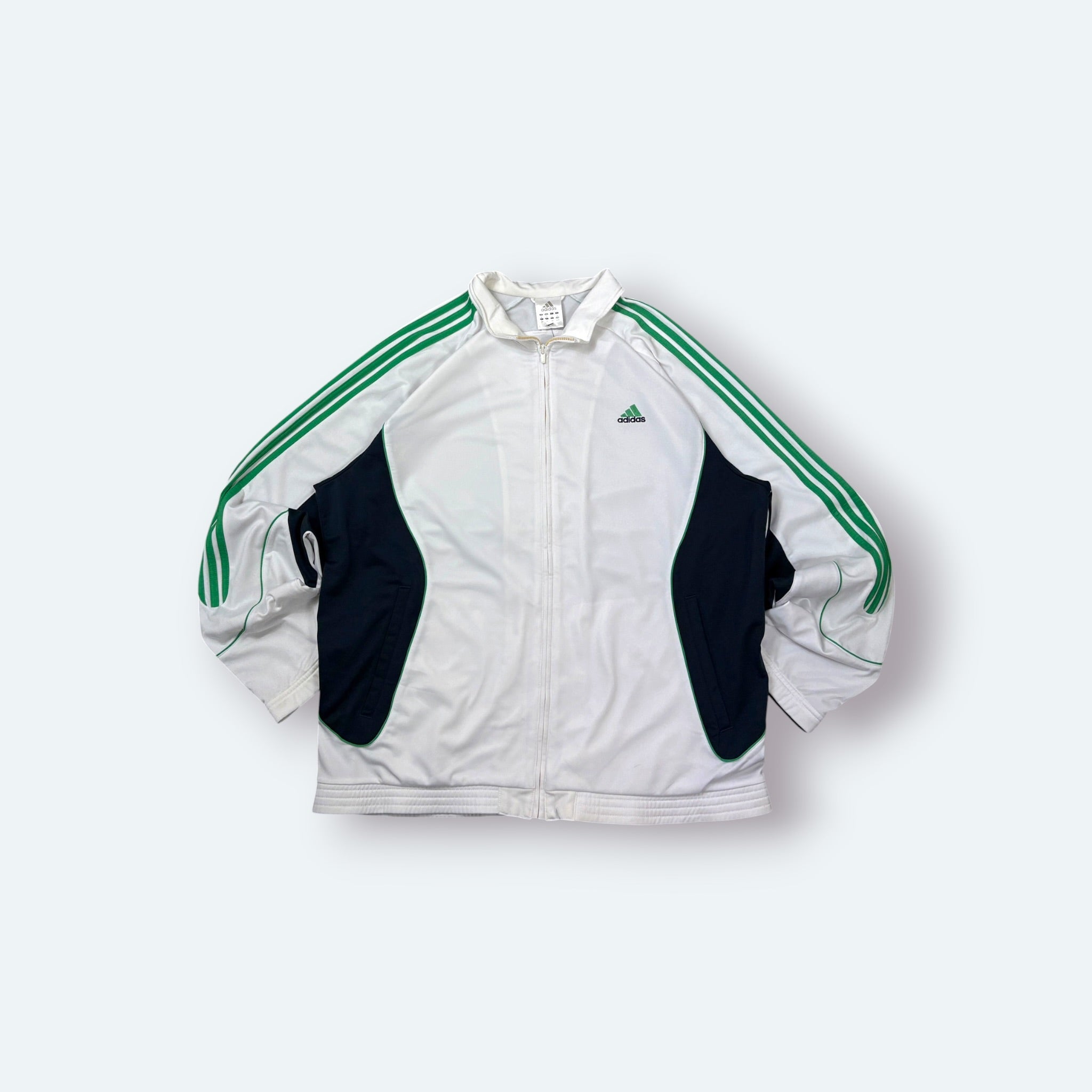Adidas Vintage Trainingsjacke Streifen Weiß XL