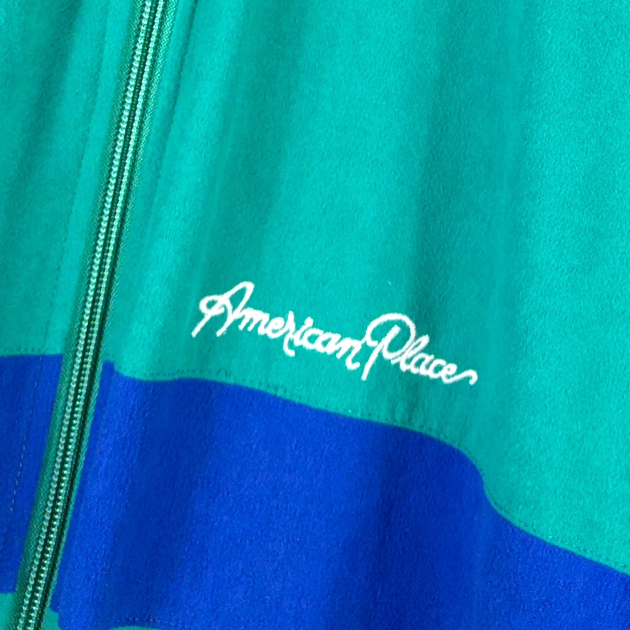 American Place Vintage Samt Trainingsjacke Colorblock Grün XL – Foto 2