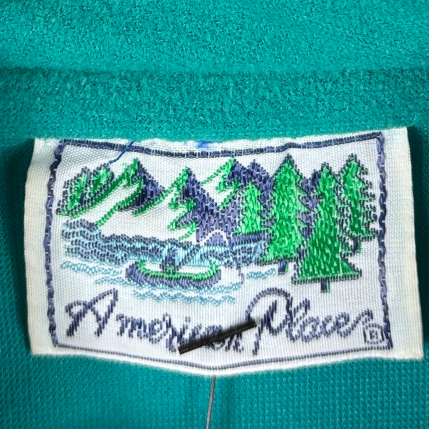 American Place Vintage Samt Trainingsjacke Colorblock Grün XL – Foto 5