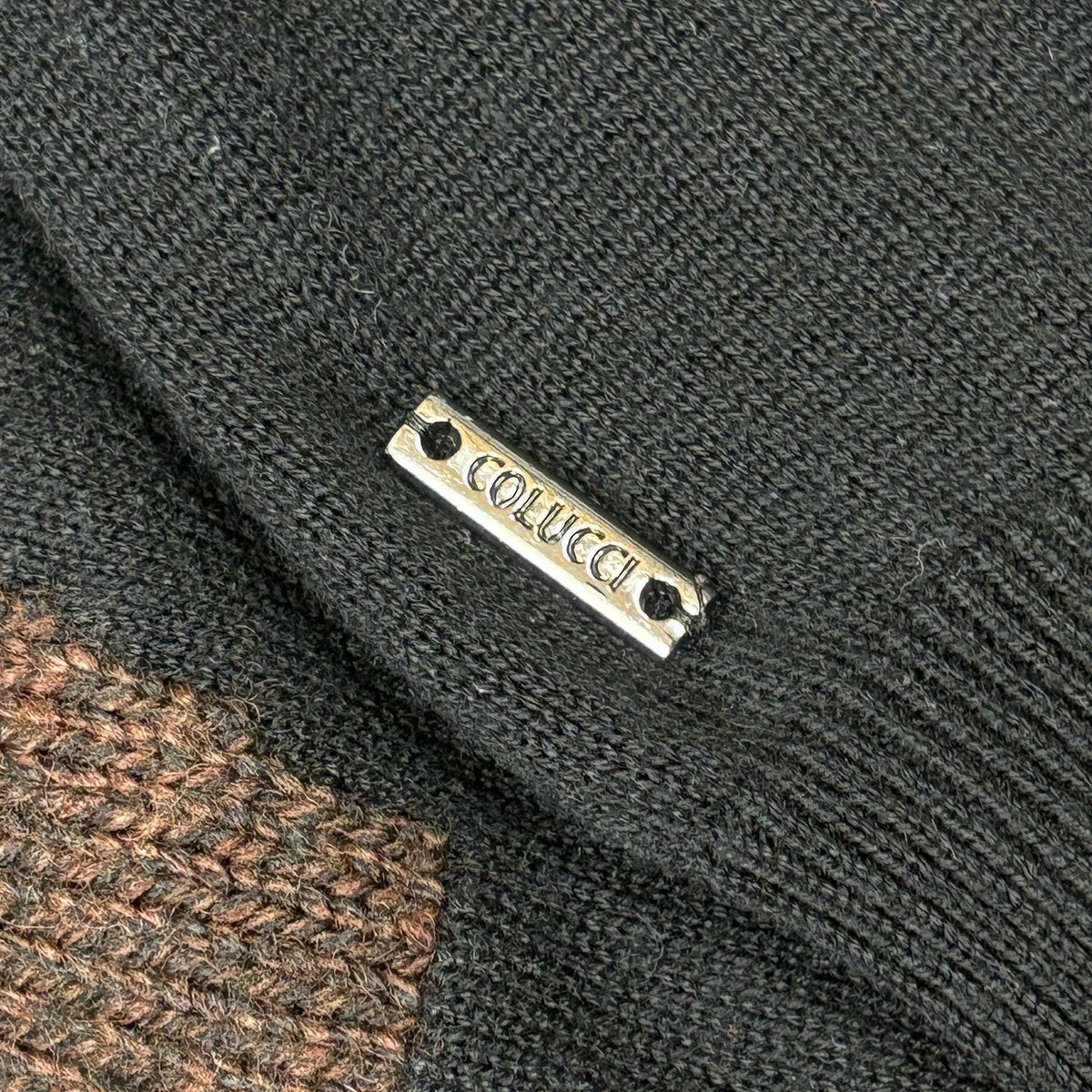 Carlo Colucci Vintage Strickpullover Schlittenhund Stickerei Blau L – Foto 4