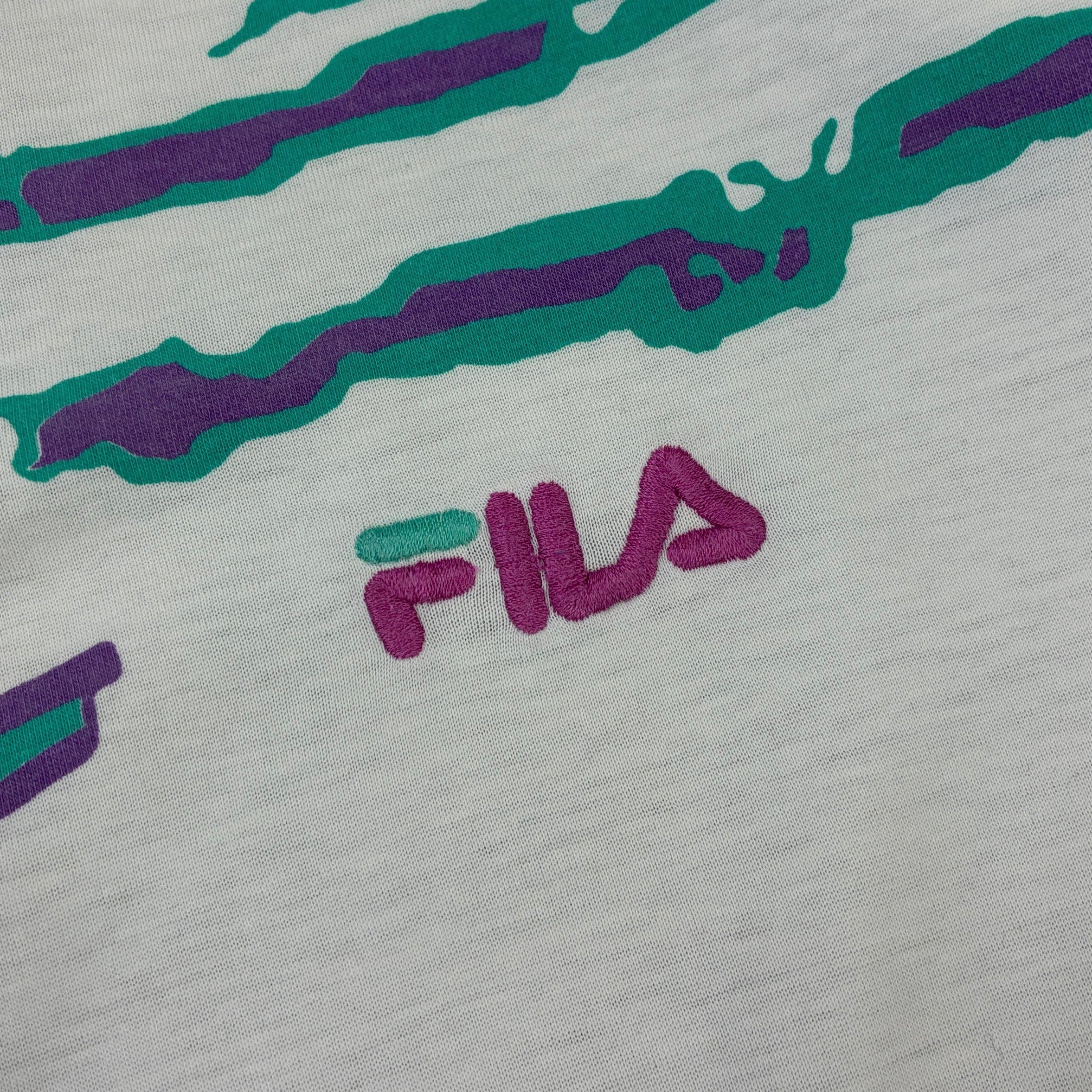 Fila Vintage Shirt Print Weiß L - Vinverse