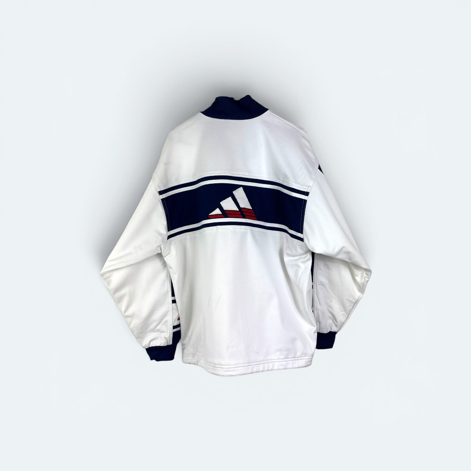 Adidas Vintage Trainingsjacke Weiß Blau S (FLEXKEN RAUS??) - Vinverse