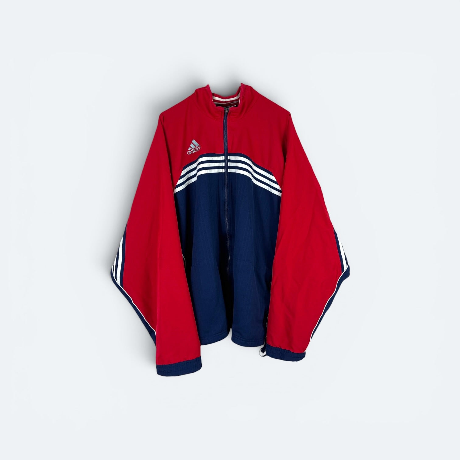 Adidas Vintage Trainingsjacke 90s Rot Blau XL (FLECK???) - Vinverse