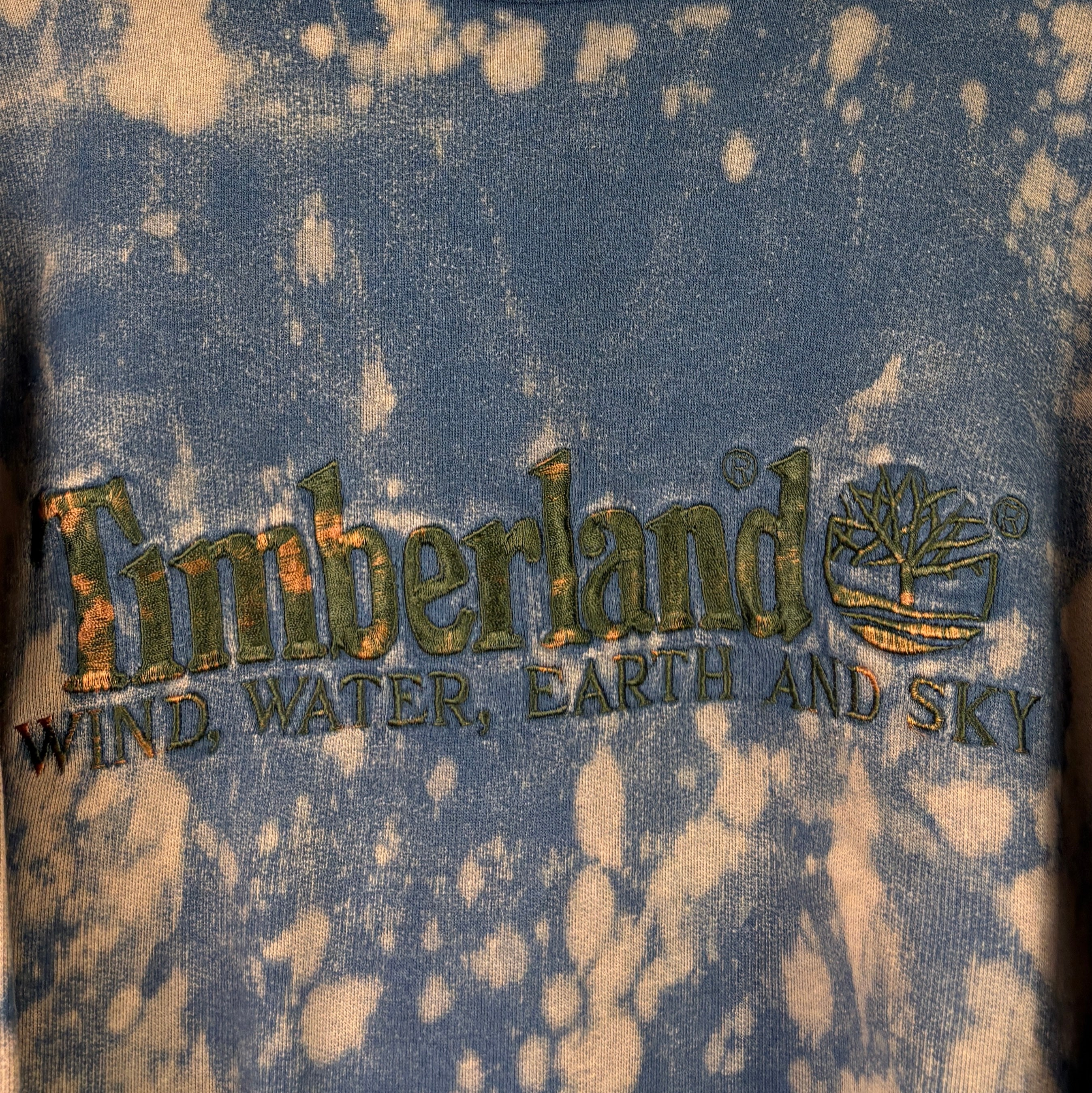 Timberland 90s Vintage Re:Bleach Sweater Blau Beige M - Vinverse