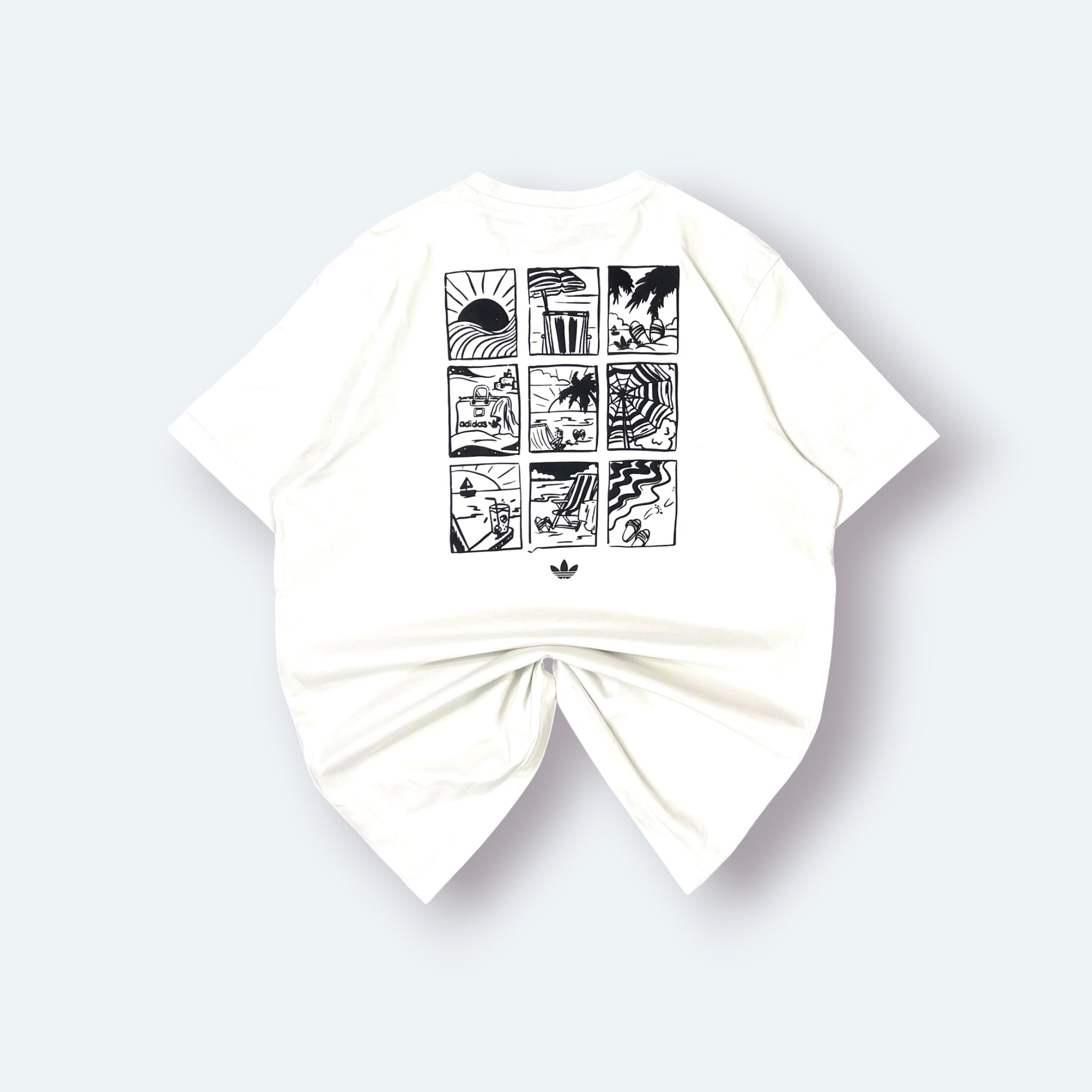 Adidas Vintage T-Shirt Backprint Weiß XXL - Vinverse