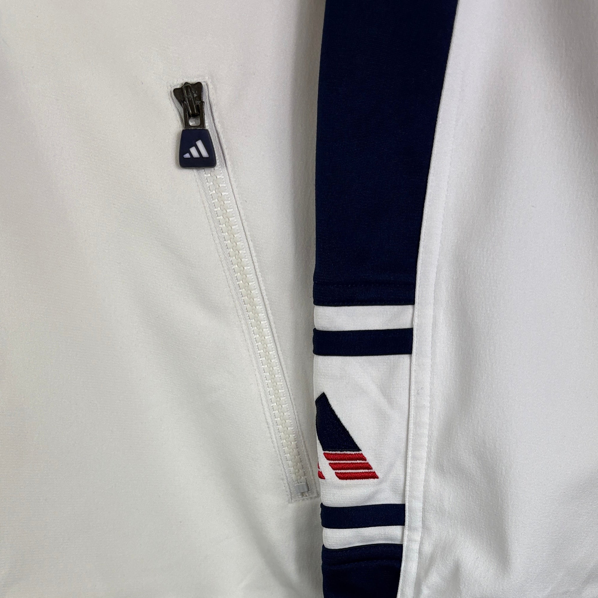 Adidas Vintage Trainingsjacke Weiß Blau S (FLEXKEN RAUS??) - Vinverse