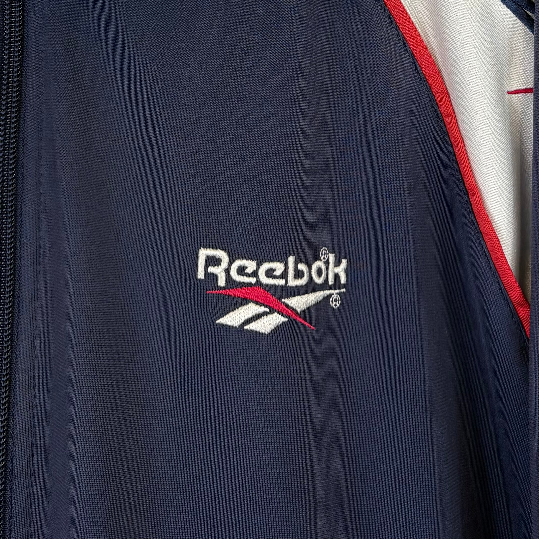 Reebok 90s Vintage Trainingsjacke Blau Rot Weiß M - Vinverse