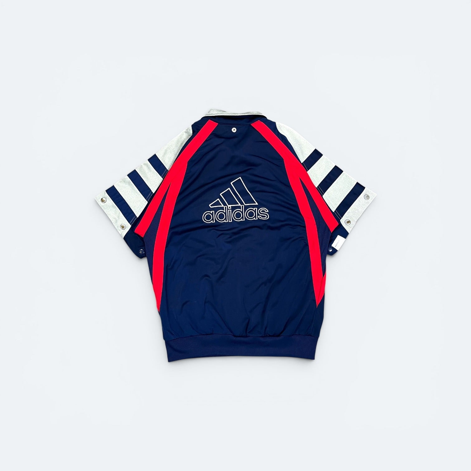 Adidas Vintage Trainingsjacke Kurzarm Blau Rot XL (FLECK ENTFERNBAR?) - Vinverse