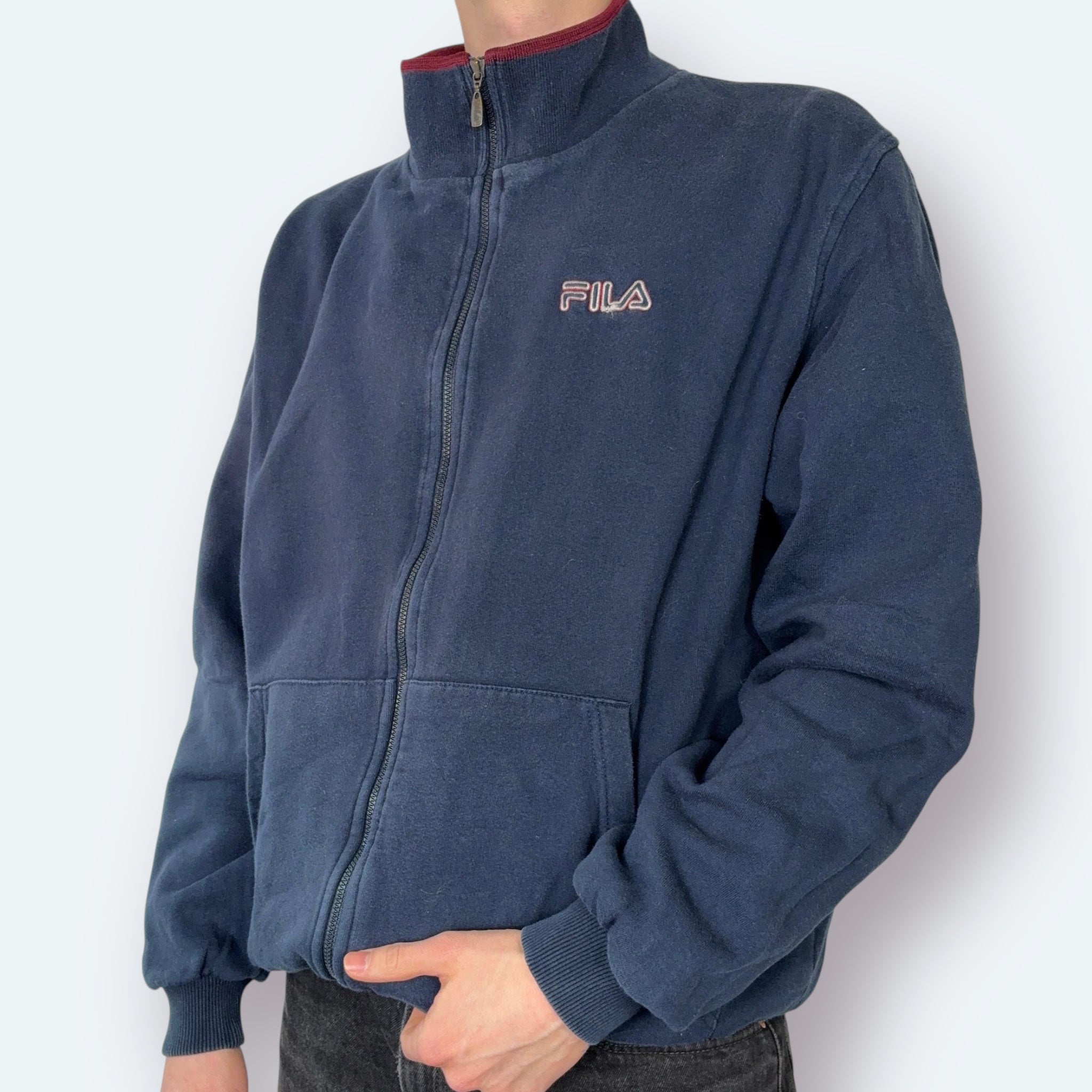 Fila Small Logo Sweatjacke Marineblau L - Vinverse