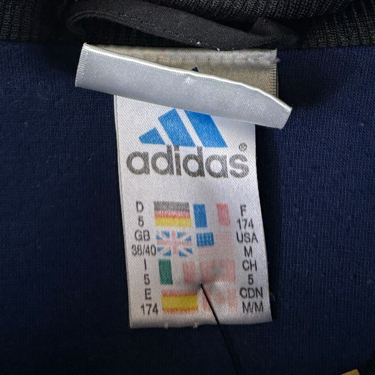 Adidas Vintage Trainingsjacke Blau Schwarz M - Vinverse
