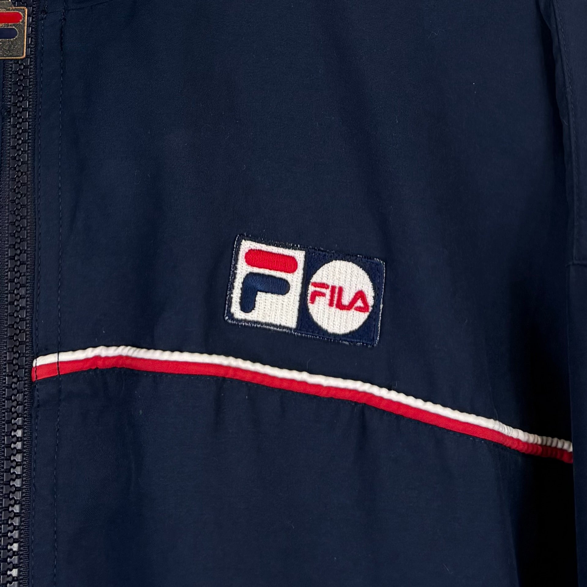 Fila 90s Vintage Trainingsjacke Marineblau L - Vinverse