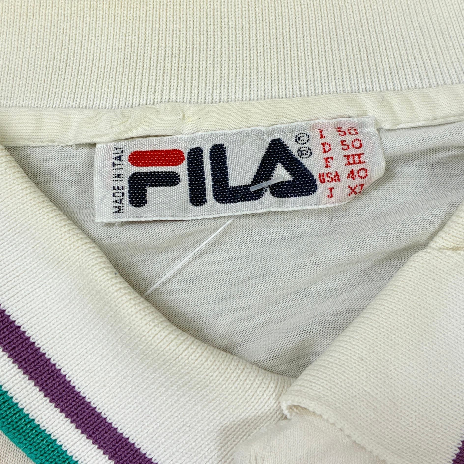 Fila Vintage Shirt Print Weiß L - Vinverse