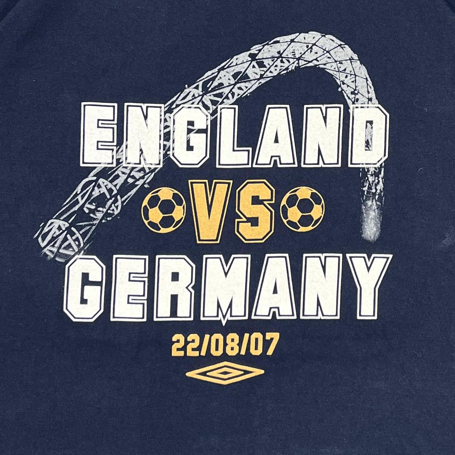Umbro Vintage T-Shirt England vs Germany Blau XXL - Vinverse