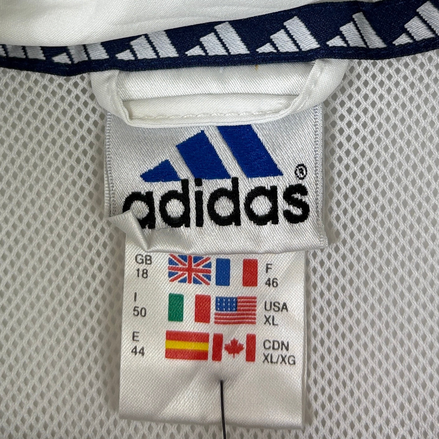 Adidas Vintage Trainingsjacke Blau Weiß XL - Vinverse