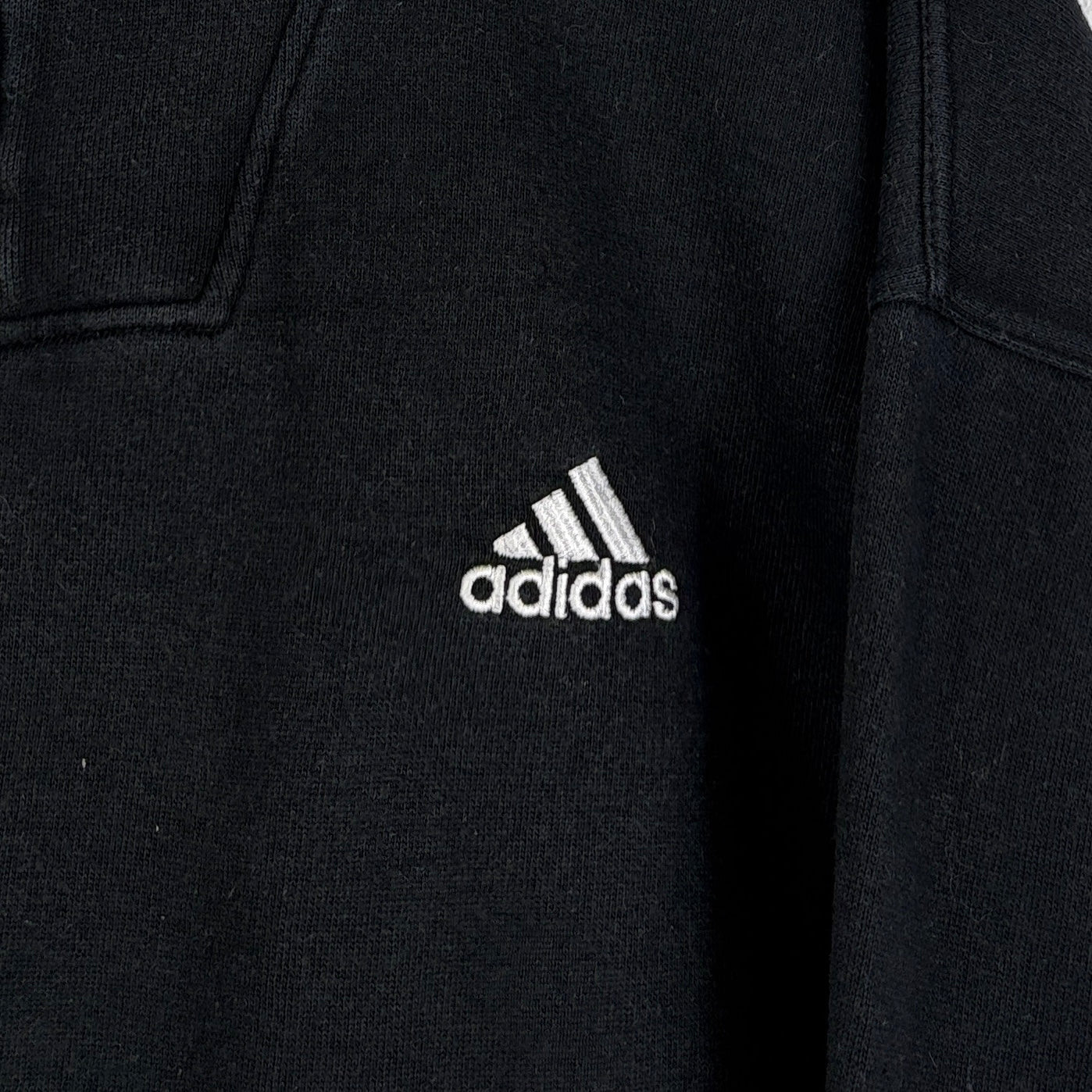 Adidas Vintage Half Zip Sweater 90s Schwarz XL - Vinverse