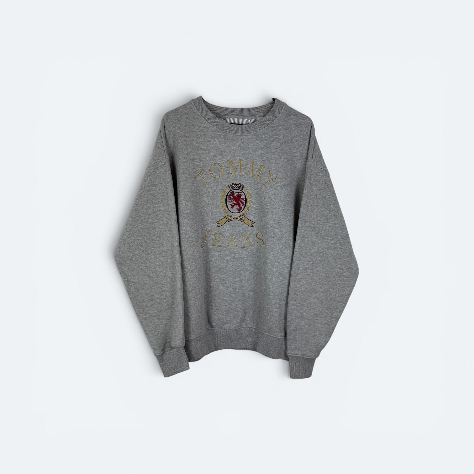 Tommy Jeans Vintage Sweater Big Logo Grau L - Vinverse