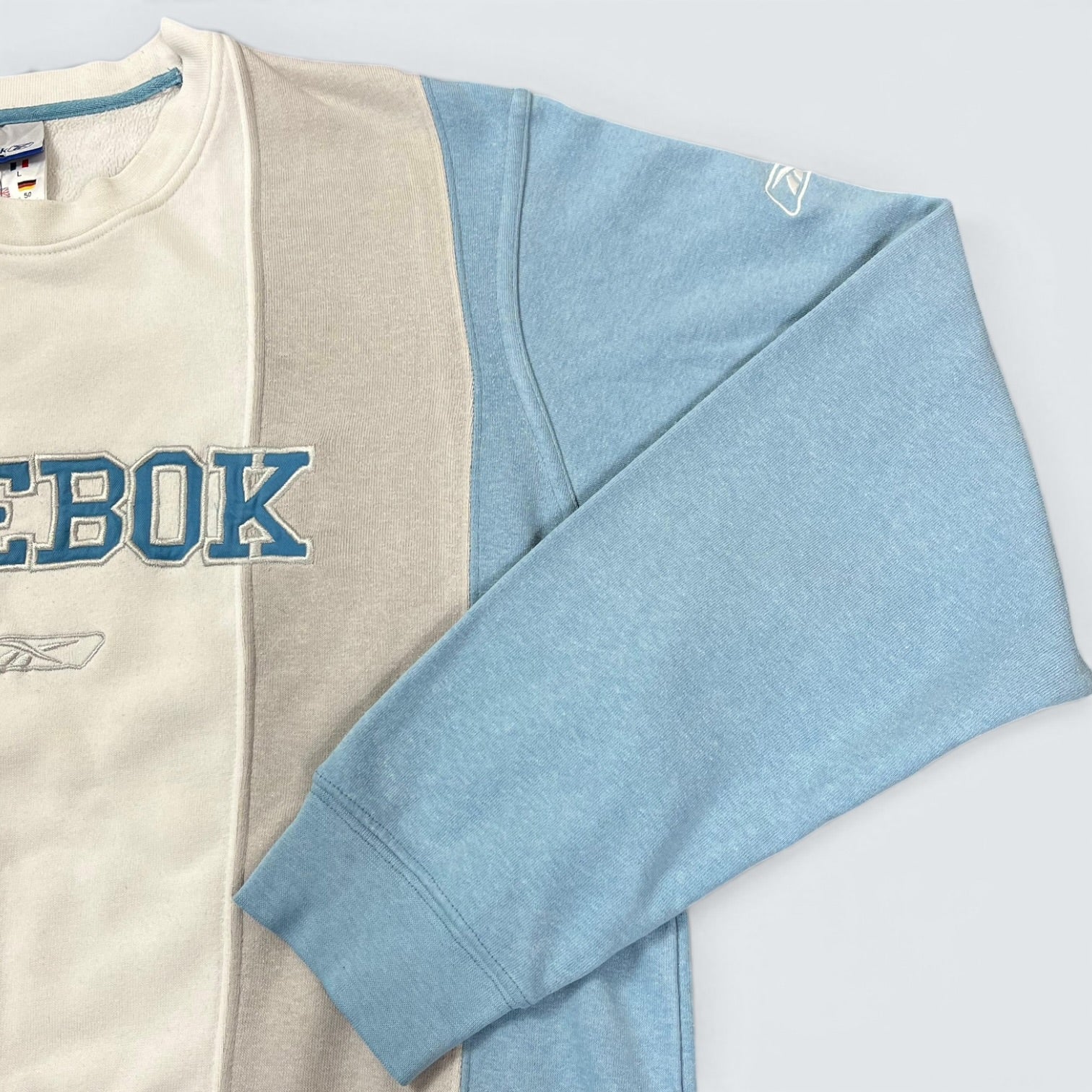 Reebok Sweater 2000s Big Logo Weiß Blau L - Vinverse