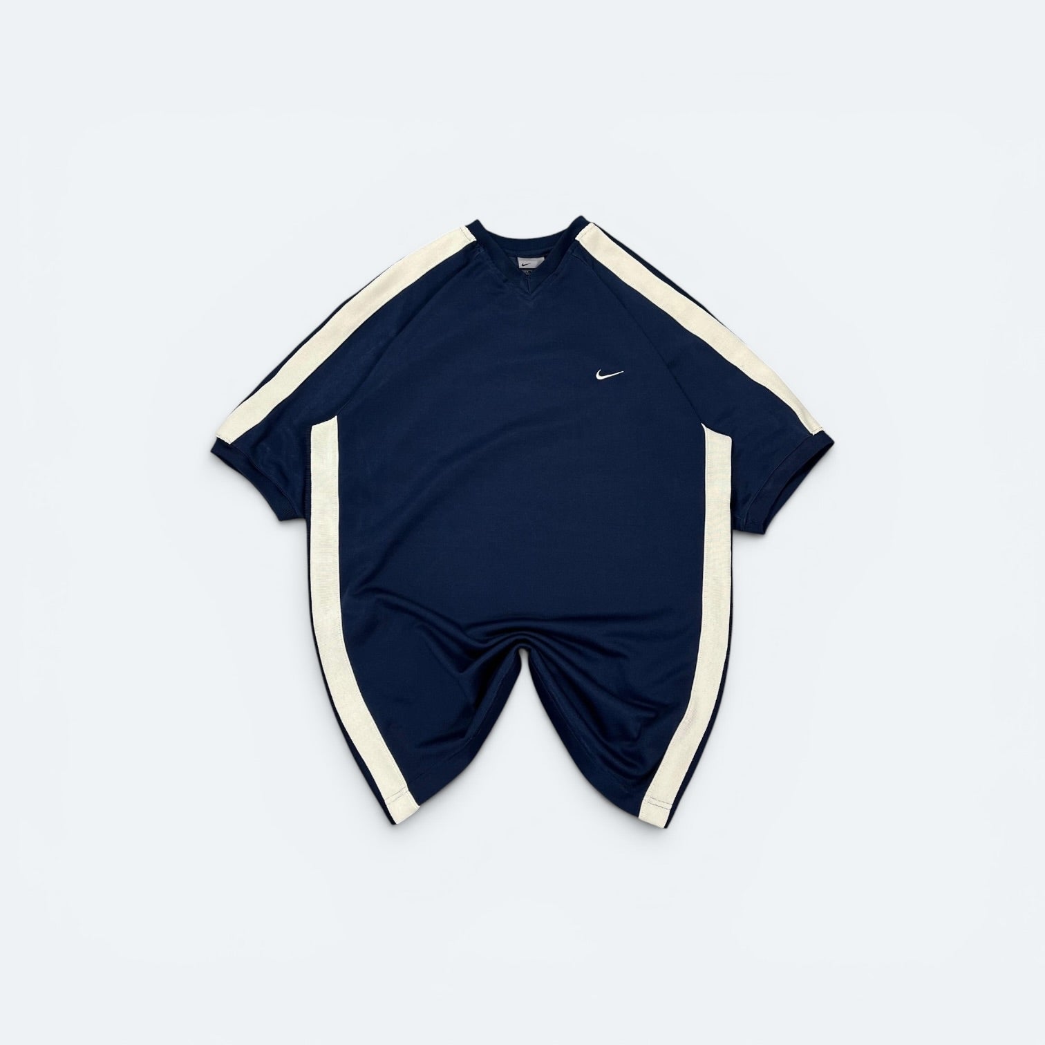Nike Vintage T-Shirt Streifen Blau M - Vinverse