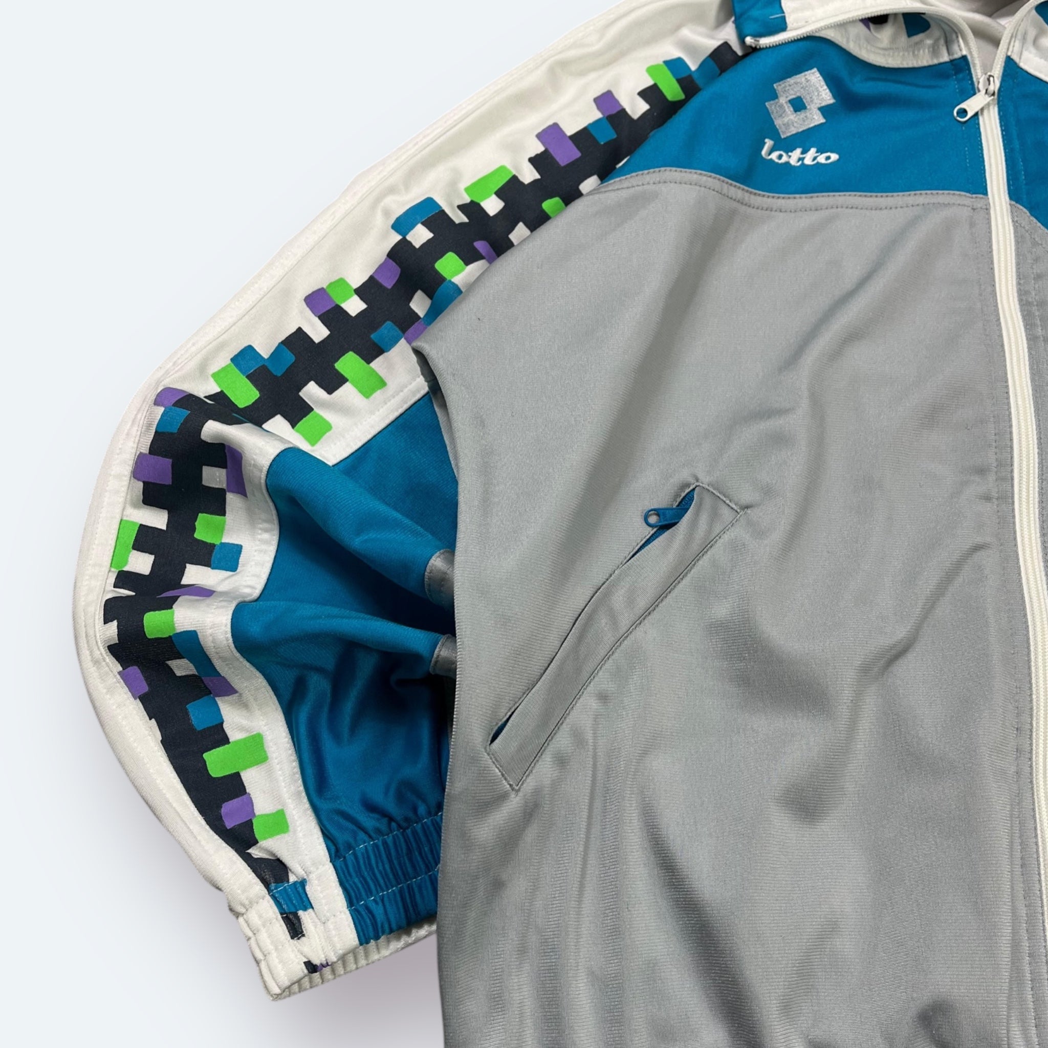 Lotto Vintage Trainingsjacke Grau Blau Weiß XXXL - Vinverse