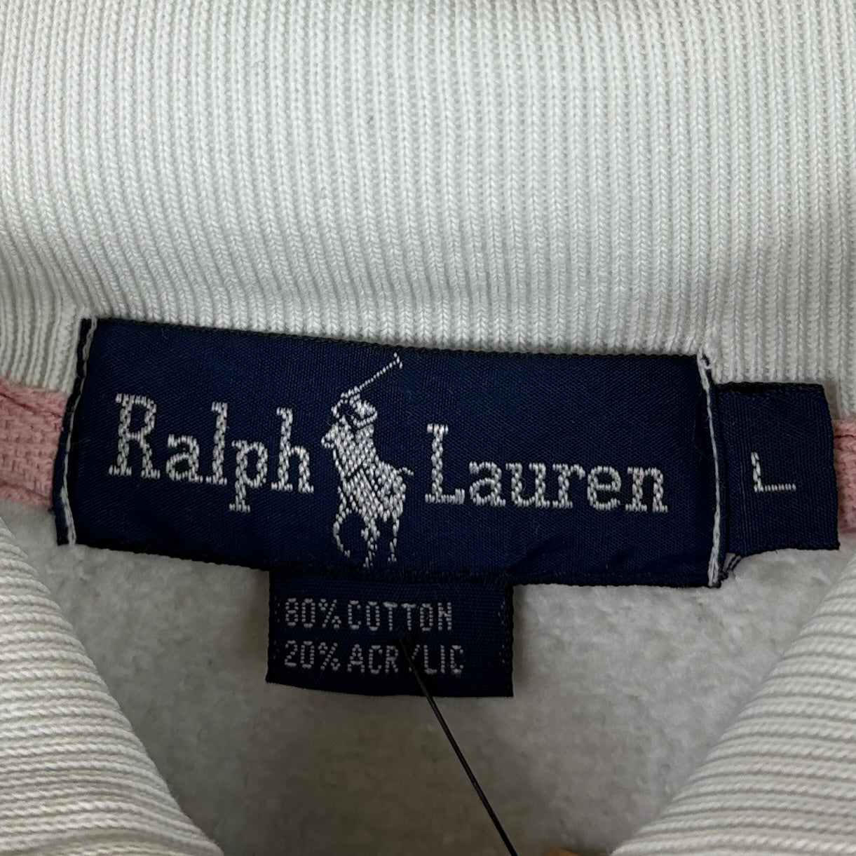 Ralph Lauren Vintage Half Zip Weiß L (FLECK??) - Vinverse