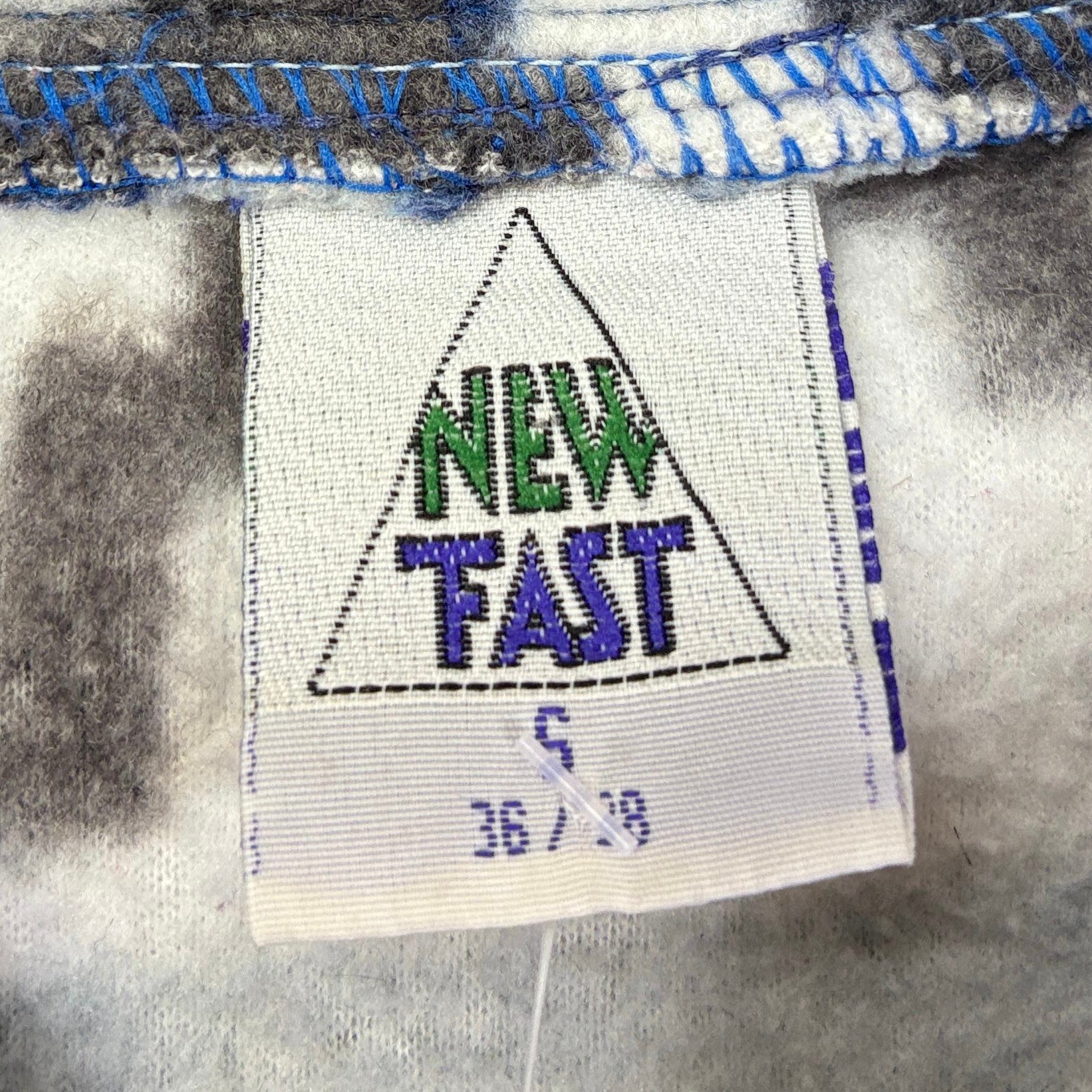 New Fast Vintage Fleece Pullover Gemustert Bunt M - Vinverse