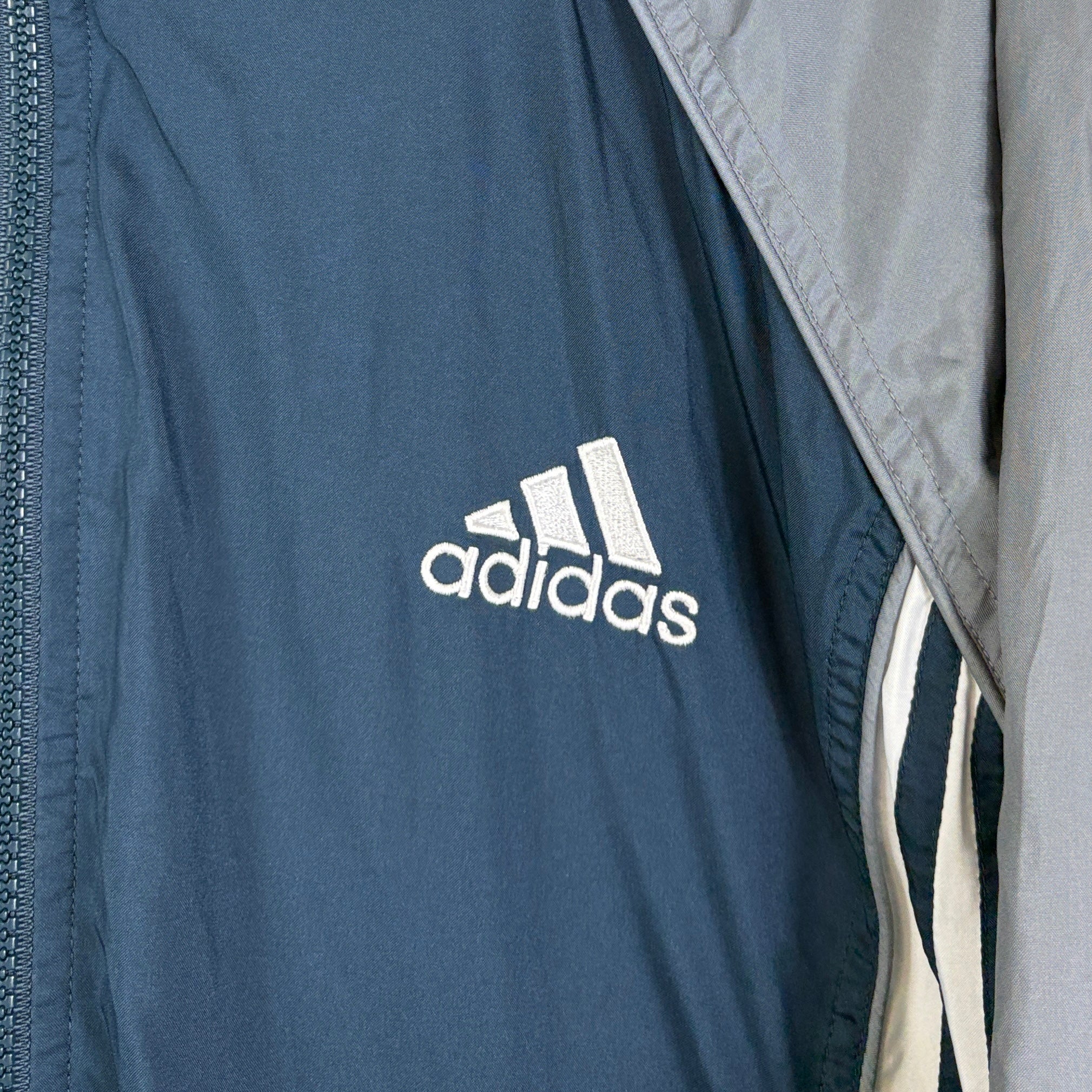 adidas Vintage Trainingsjacke Grau Blau L - Vinverse