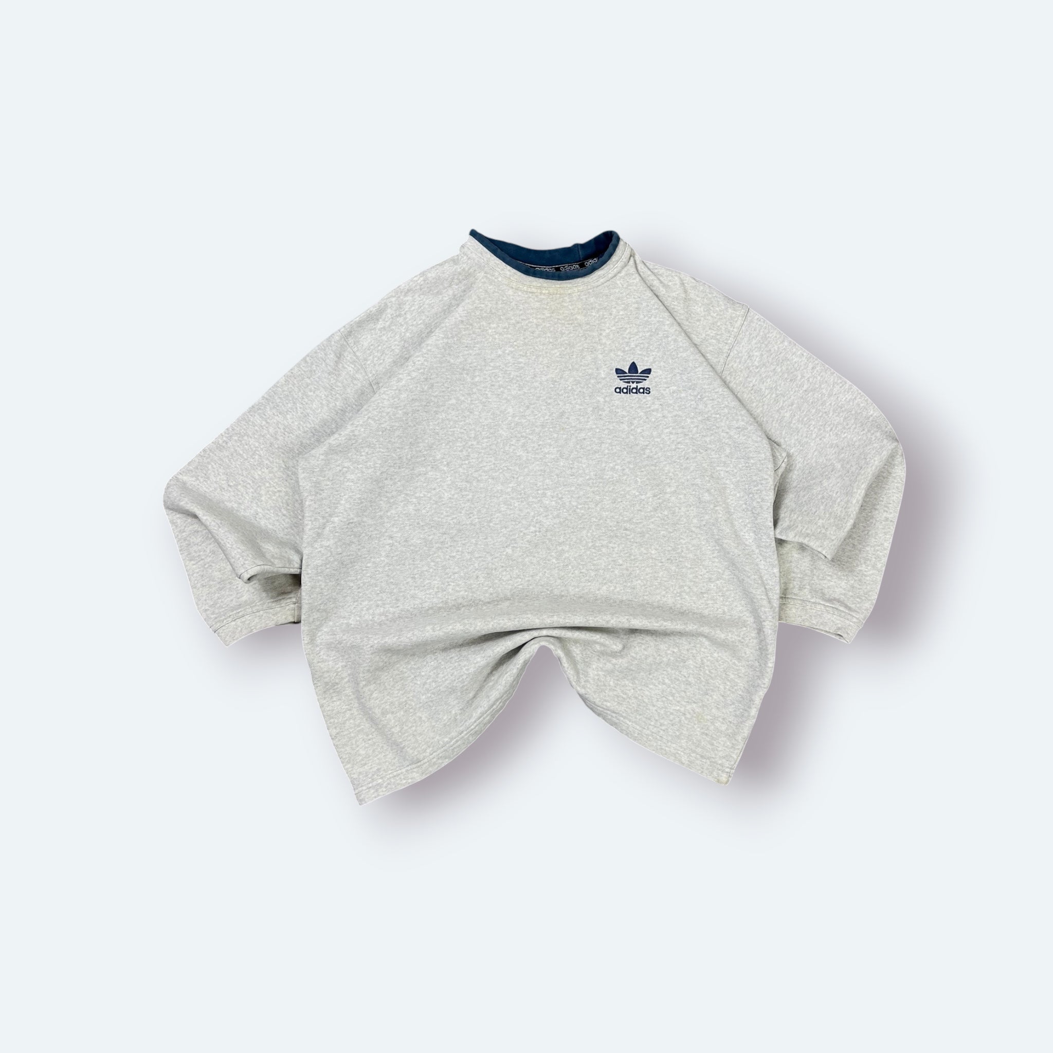 Adidas Vintage Sweater Grau Blau M - Vinverse