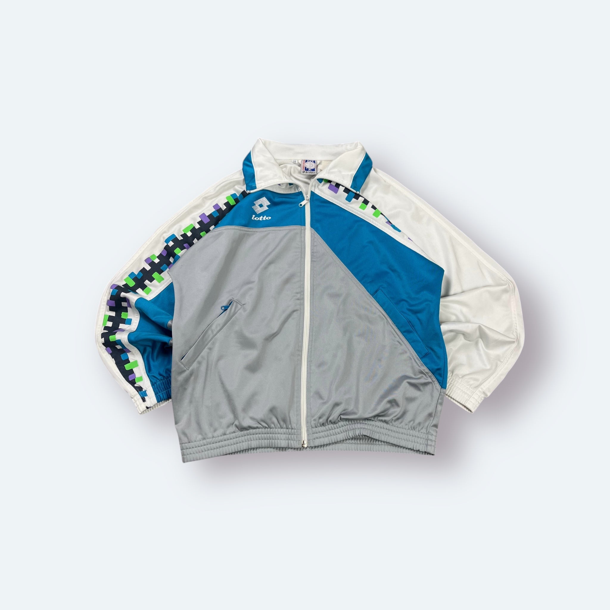 Lotto Vintage Trainingsjacke Grau Blau Weiß XXXL - Vinverse